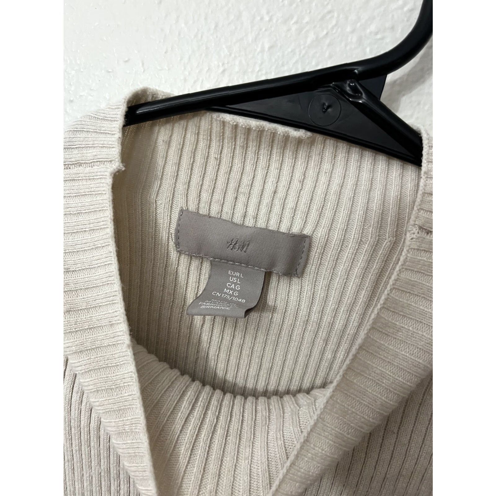 H&M H&M Pullover Sweater Ivory Mock Neck Long Sleeve Mock Neck Large Womens Size L / US 10 / IT 46 - 2 Thumbnail