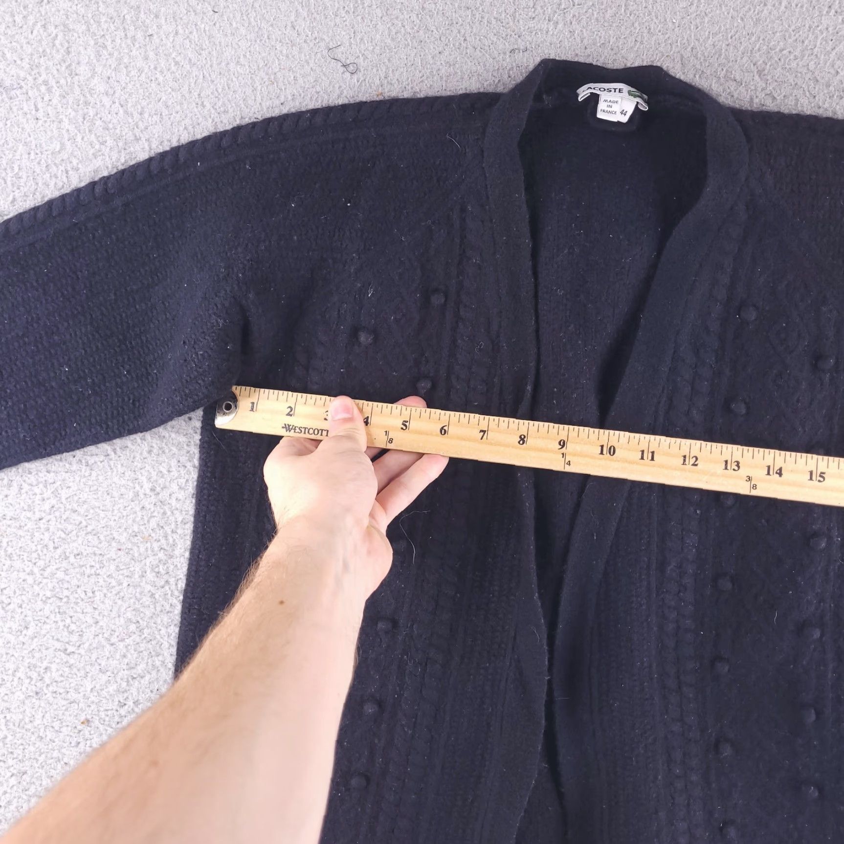 Lacoste Lacoste Sweater Womens Small Black Wool Knit Cardigan S Wool Black Womens Small CardiganSweater Size S / US 4 / IT 40 - 4 Thumbnail