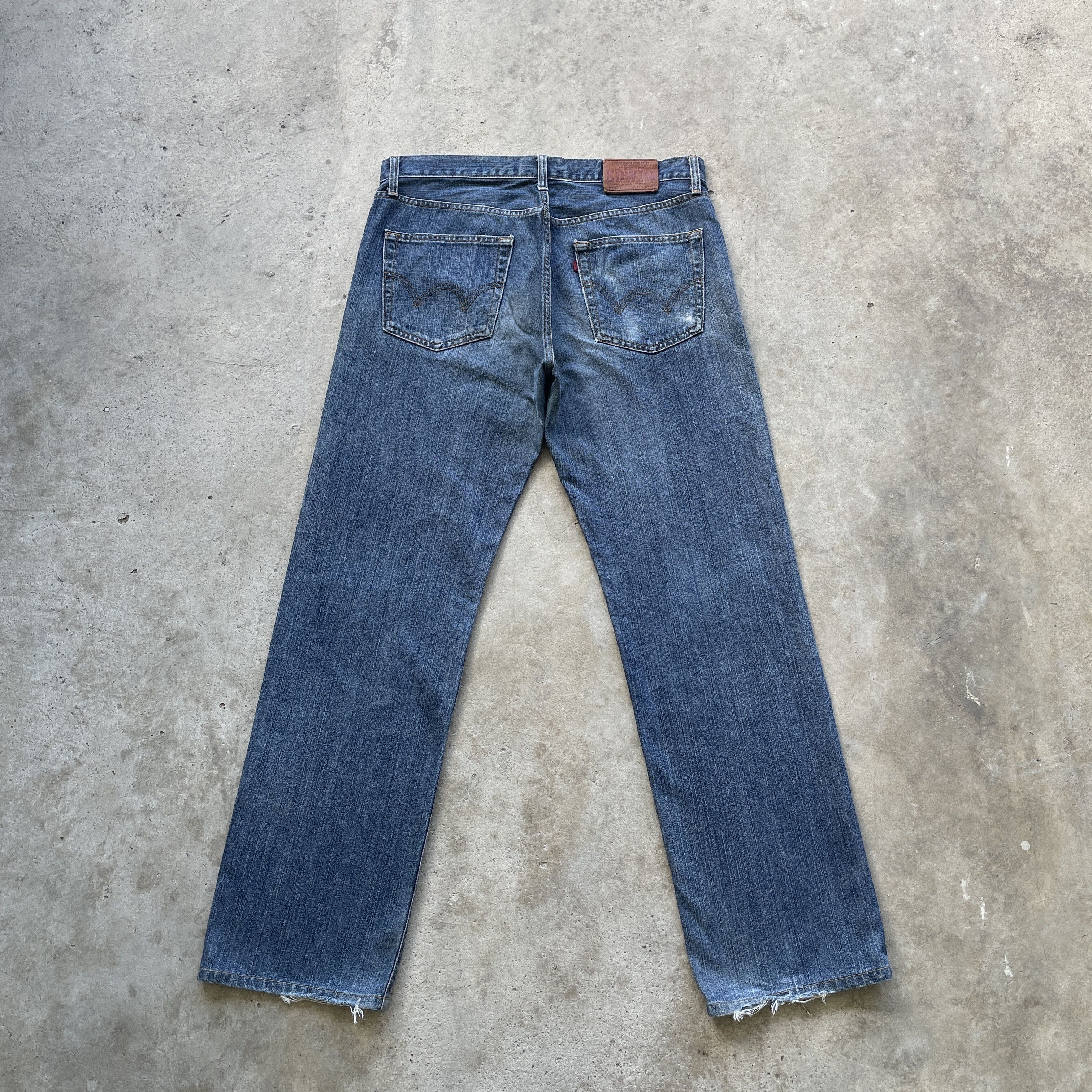 Edwin × Japanese Brand W35 VINTAGE EDWIN FADED JEANS BAGGY DENIM PANTS Size US 35 - 12 Thumbnail