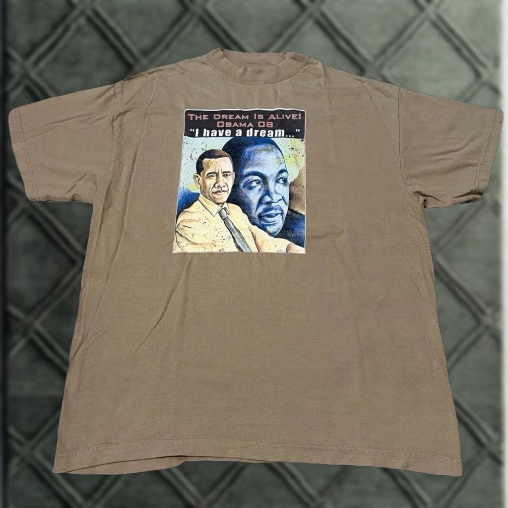Vintage VINTAGE Barack Obama MLK T-Shirt Tan L Mens MLK Obama Y2K Brown Large Unbranded T-Shirt Size US L / EU 52-54 / 3 - 1 Thumbnail