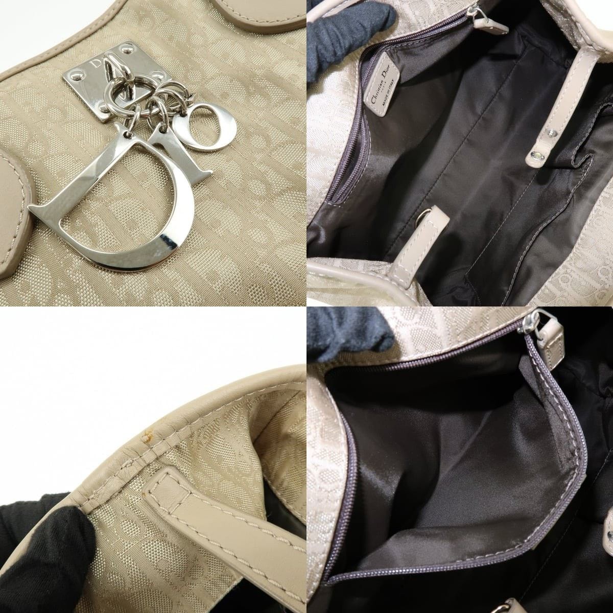 Christian Dior Monsieur Christian Dior Romantic Trotter Coated Canvas Tote Beige Size ONE SIZE - 7 Thumbnail