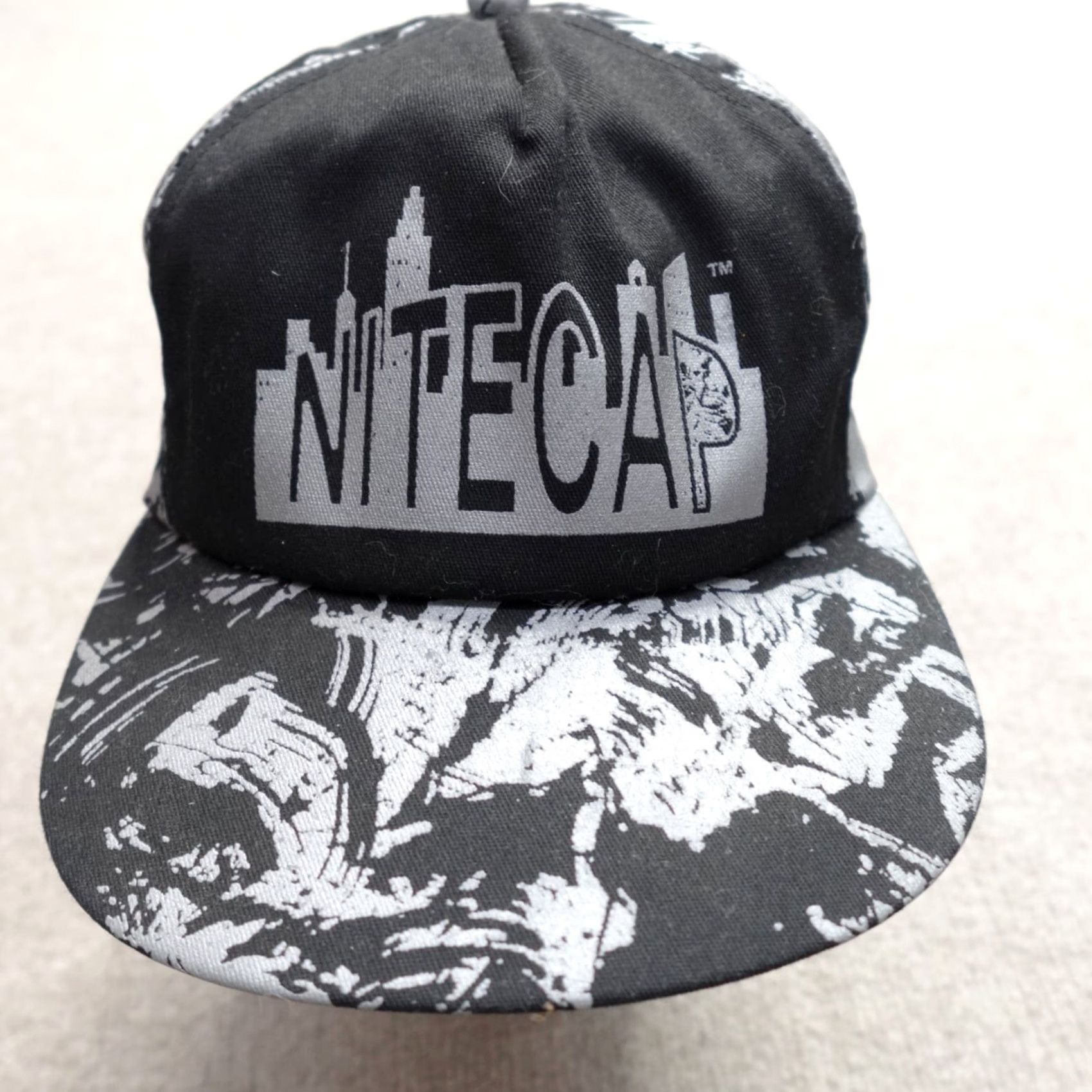 Vintage VINTAGE Nitecap Hat Black Snapback Reflective Made in USA Hat Mens One Size Black Reflective Snapback USA Size ONE SIZE - 2 Thumbnail