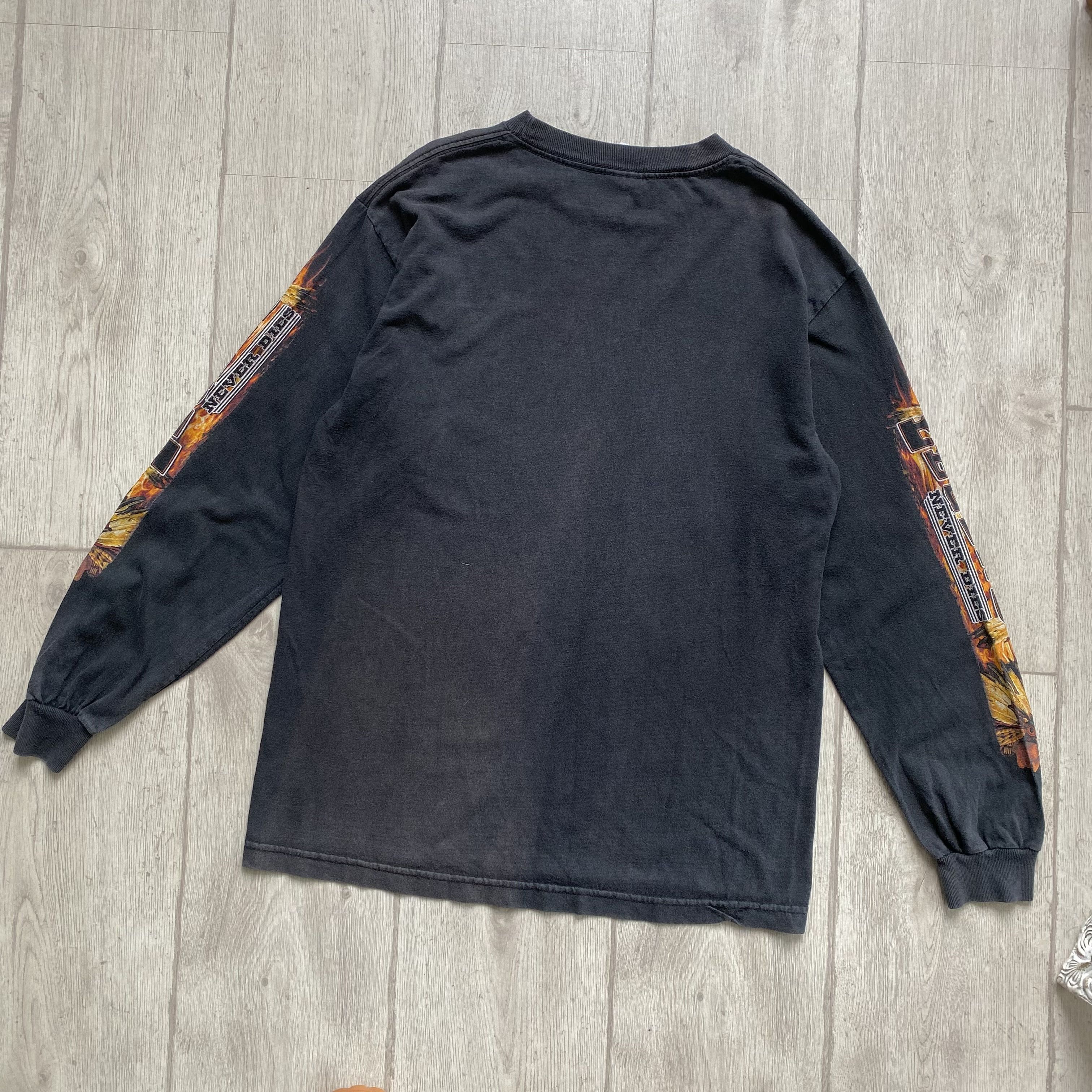 Harley Davidson 🏍️Vintage Flame Wolf Harley Davidson style USA Longsleeve Size US S / EU 44-46 / 1 - 11 Thumbnail
