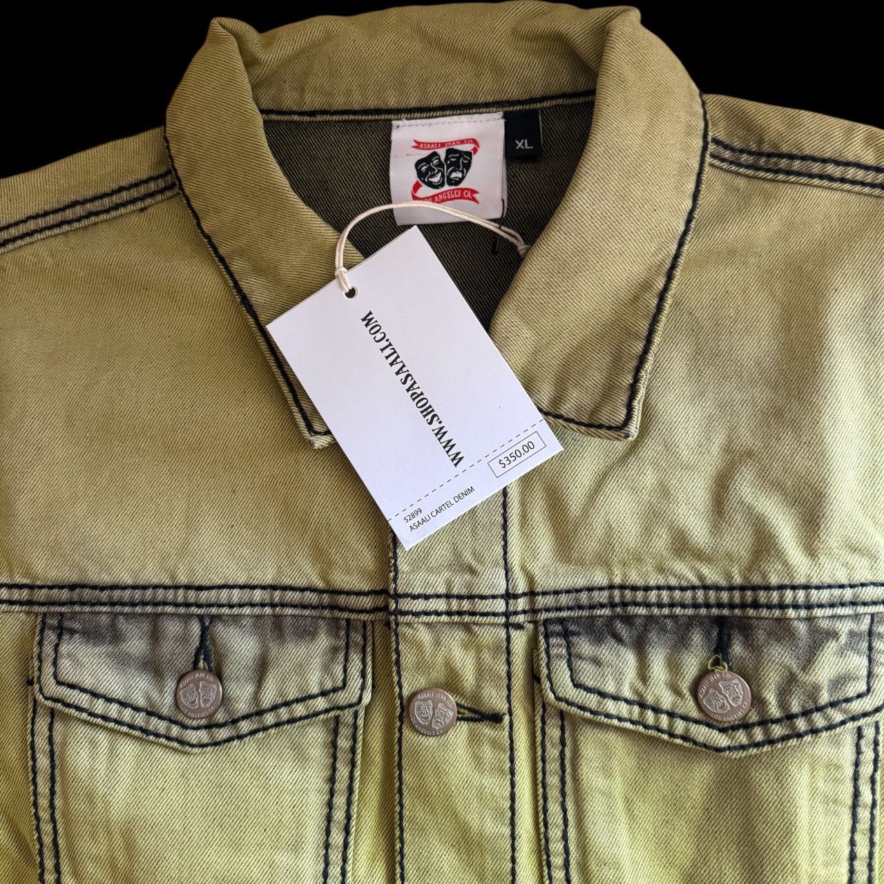 Asaali XL Asaali Cartel Mustard Yellow Stone Wash Denim Jacket Size US XL / EU 56 / 4 - 5 Thumbnail