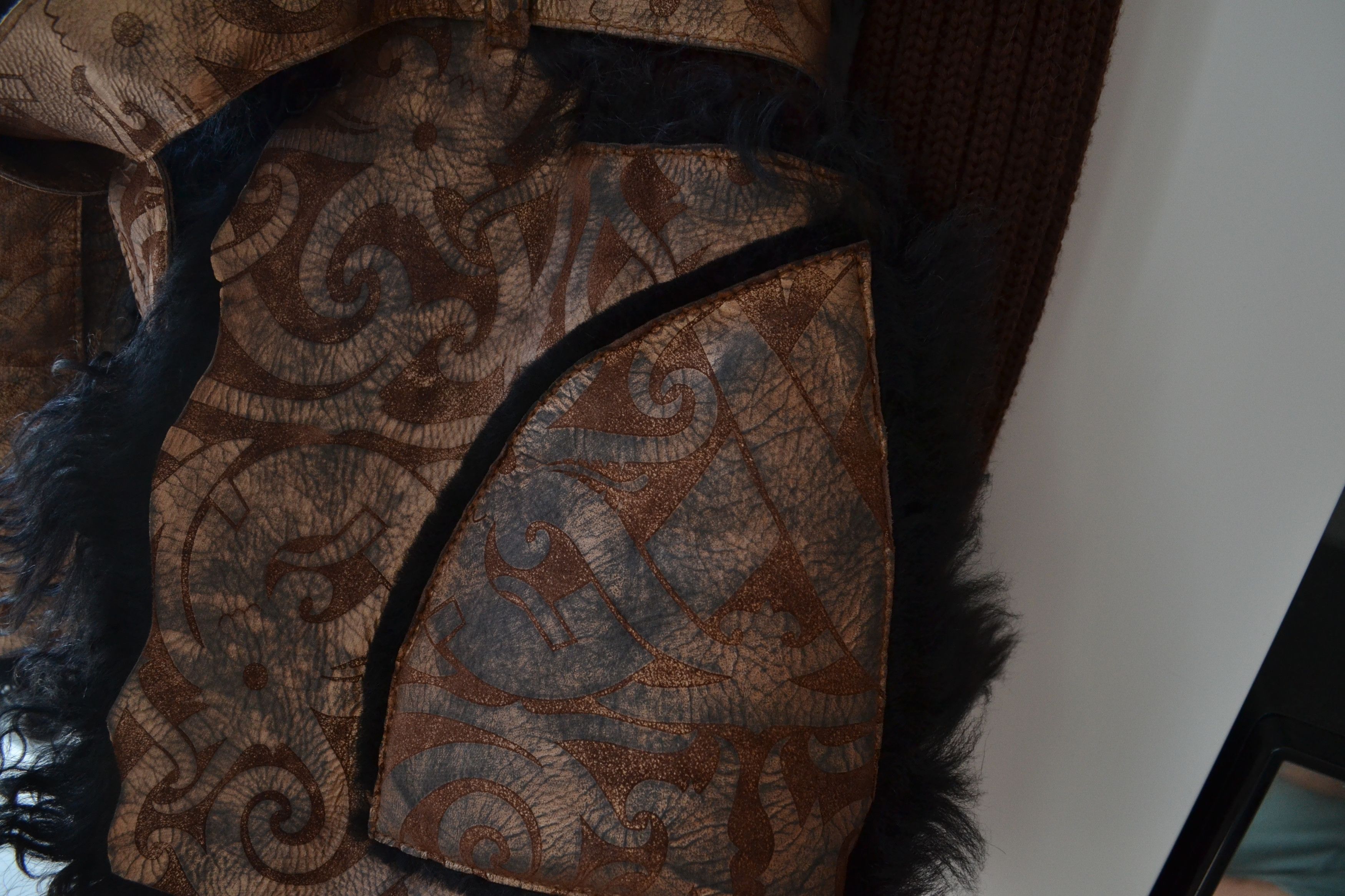 Roberto Cavalli 🔴 ROBERTO CAVALLI Leather Jacket Coat Shearling Wool Fur Size S / US 4 / IT 40 - 16 Thumbnail