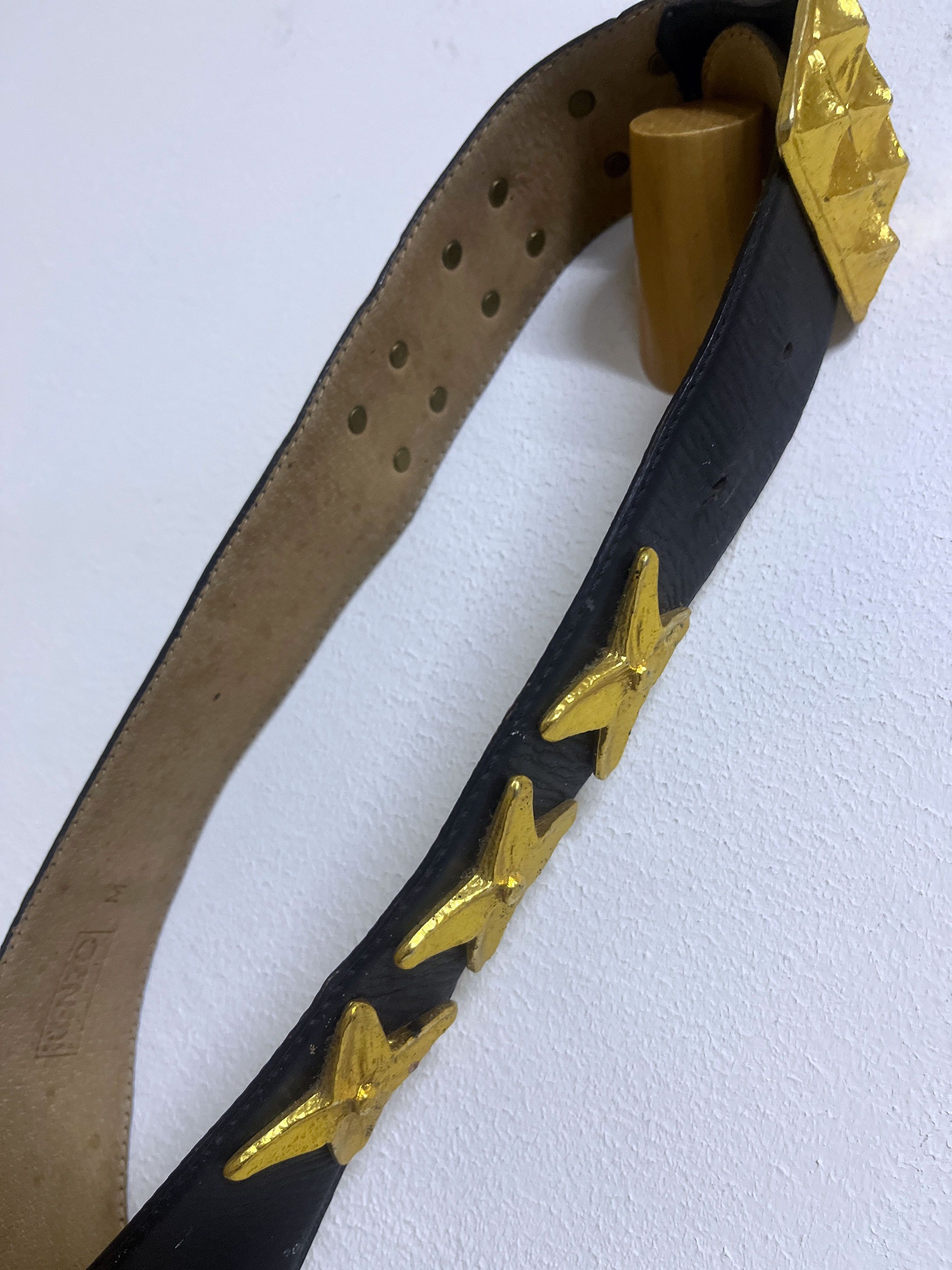 Kenzo Kenzo Paris Leather Belt Gold Toned Studed Size ONE SIZE - 4 Thumbnail