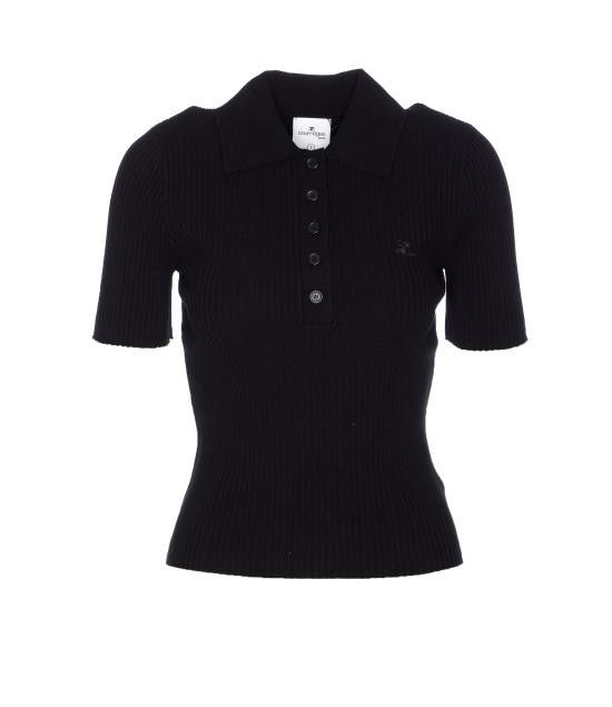 Courreges COURREGES Women Polo Shirts VESMPO029FI0001 9999 Black Size M / US 6-8 / IT 42-44 - 1 Thumbnail