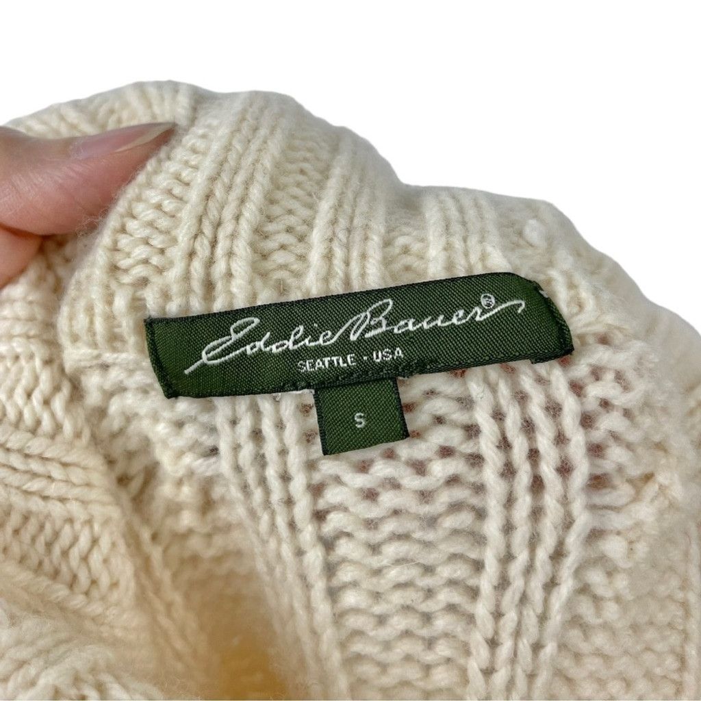 Eddie Bauer Eddie Bauer Chunky Merino Cream Cable Knit Sweater Size S Size S / US 4 / IT 40 - 4 Thumbnail