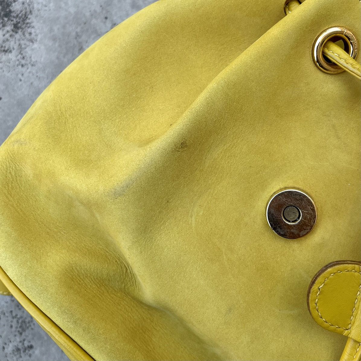 Salvatore Ferragamo Salvatore Ferragamo Yellow Suede Gancini Backpack Size ONE SIZE - 11 Thumbnail