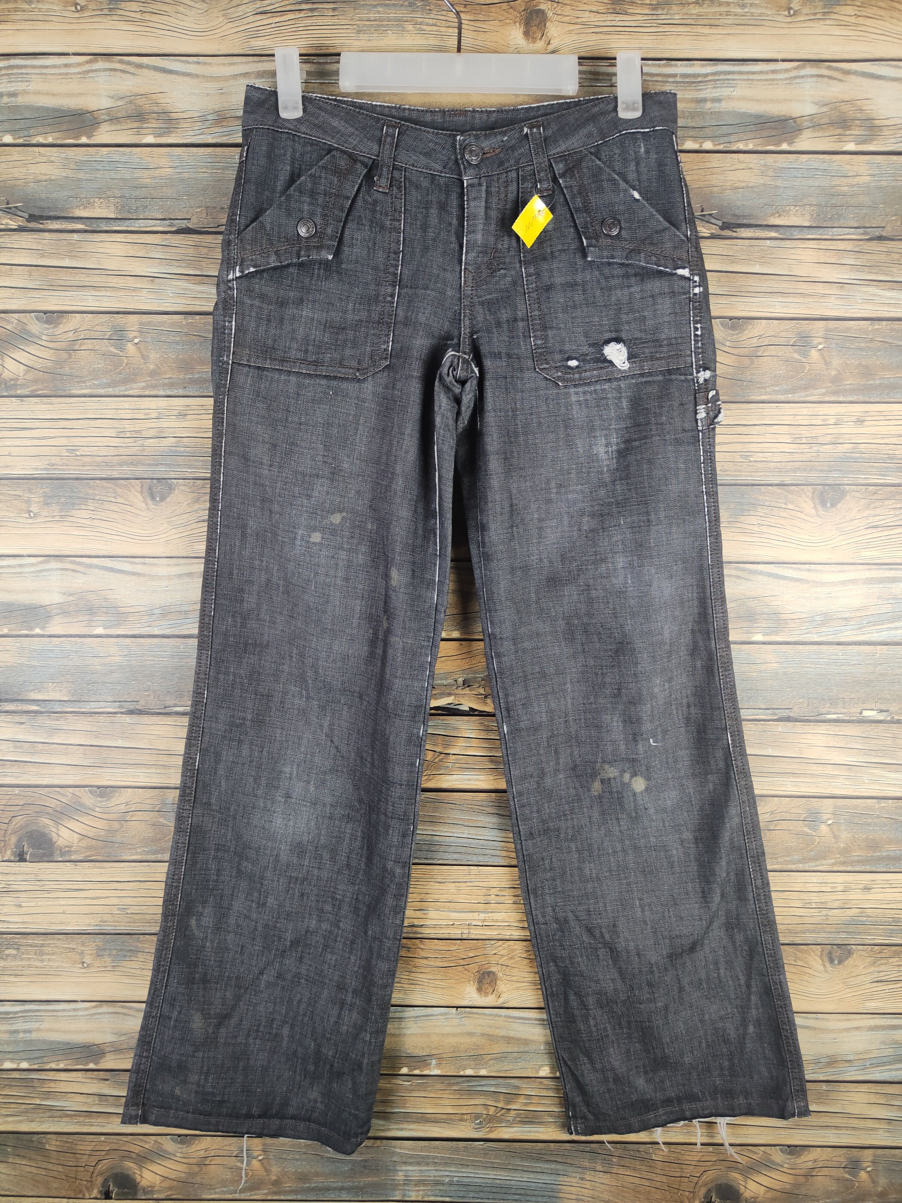 Japanese Brand DL Uniqlo Black Distressed Ripped Soft Jeans #sp46-251T Size 27" / US 4 / IT 40 - 1 Thumbnail