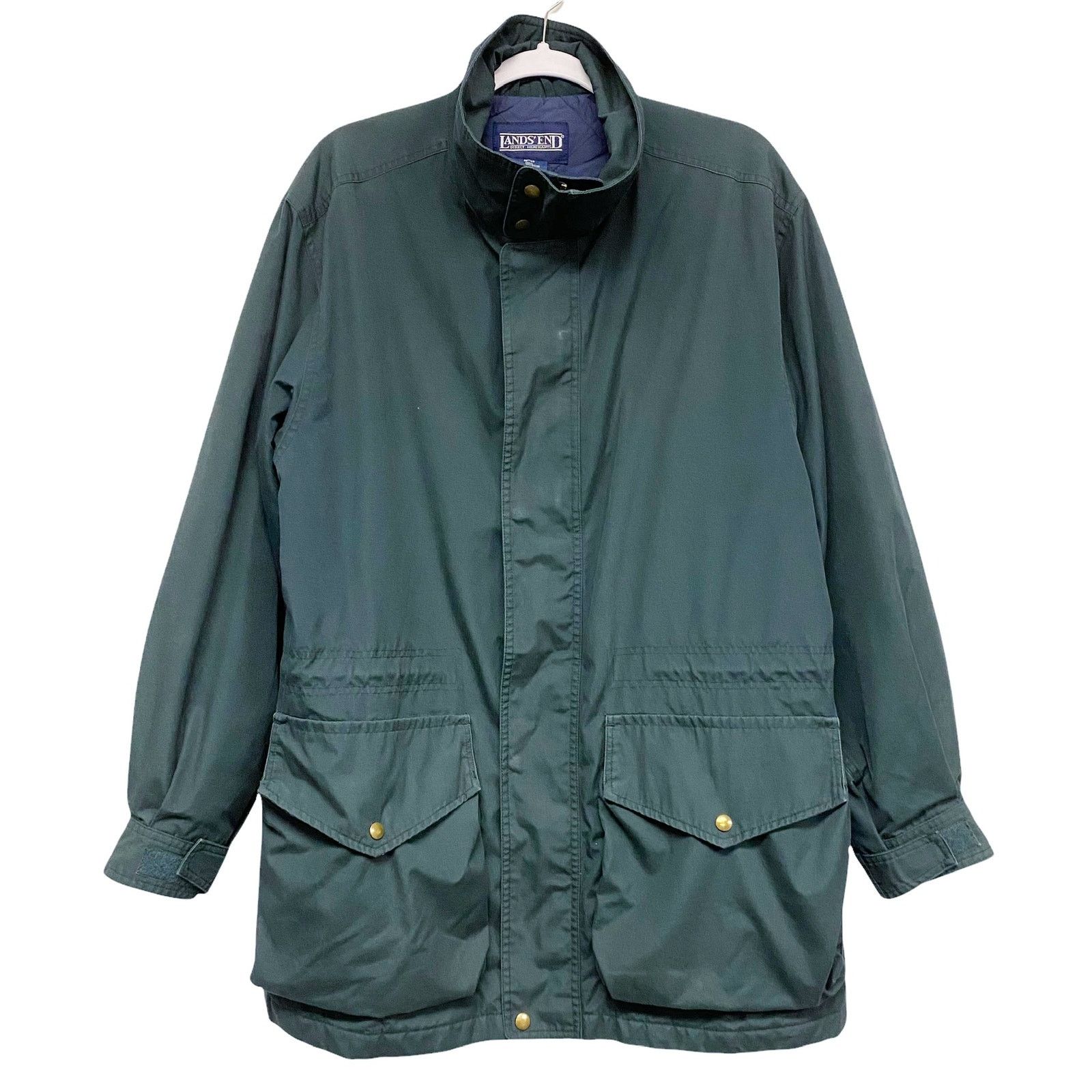 Lands' End Vintage Lands End Green Quilted Parka Jacket Chore Coat Size US M / EU 48-50 / 2 - 1 Thumbnail