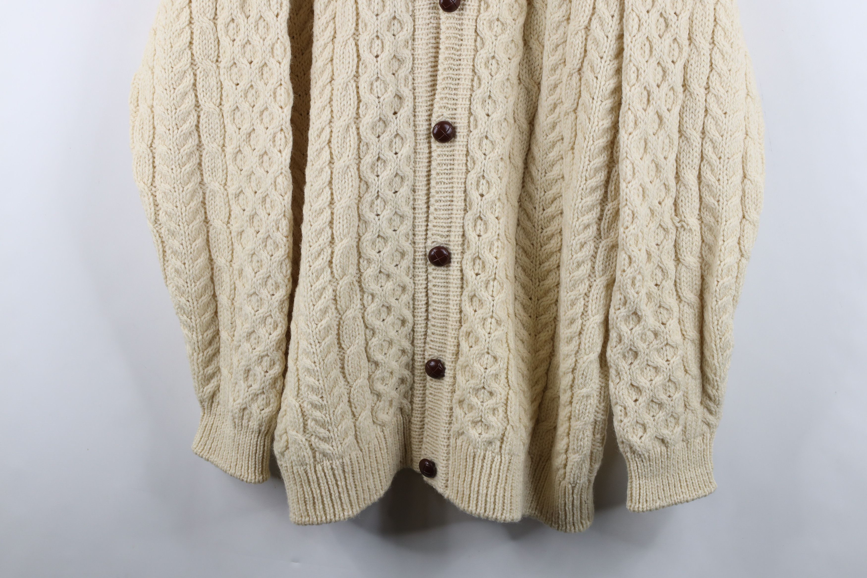 L.L. Bean Vintage 90s LL Bean Fisherman Cable Knit Cardigan Sweater Size US L / EU 52-54 / 3 - 3 Thumbnail