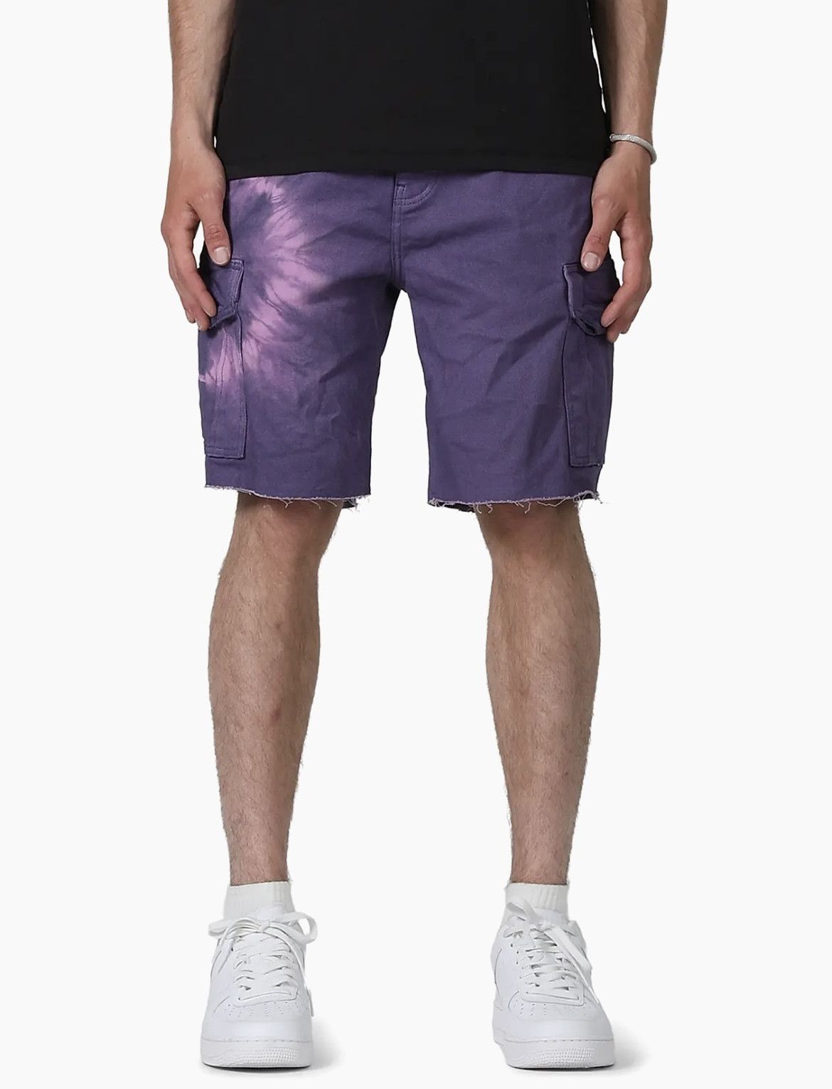 Purple Brand Purple Brand Purple Tie Dye Twill Cargo Shorts L Size US 33 - 1 Thumbnail