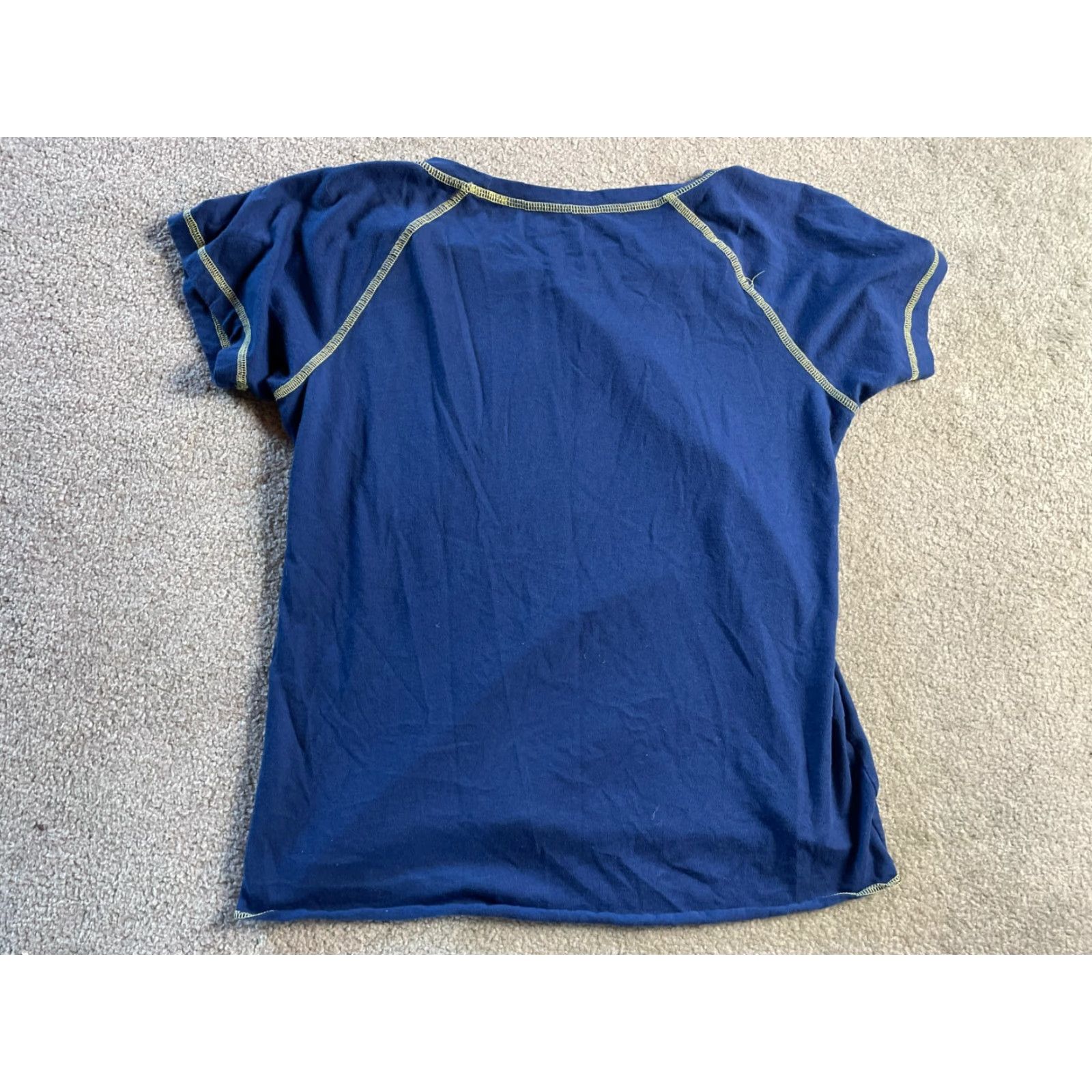 Central Park West Central Park West Shirt Women's XL Navy Blue Short Sleeve Contrast Stitch Size XL / US 12-14 / IT 48-50 - 2 Thumbnail