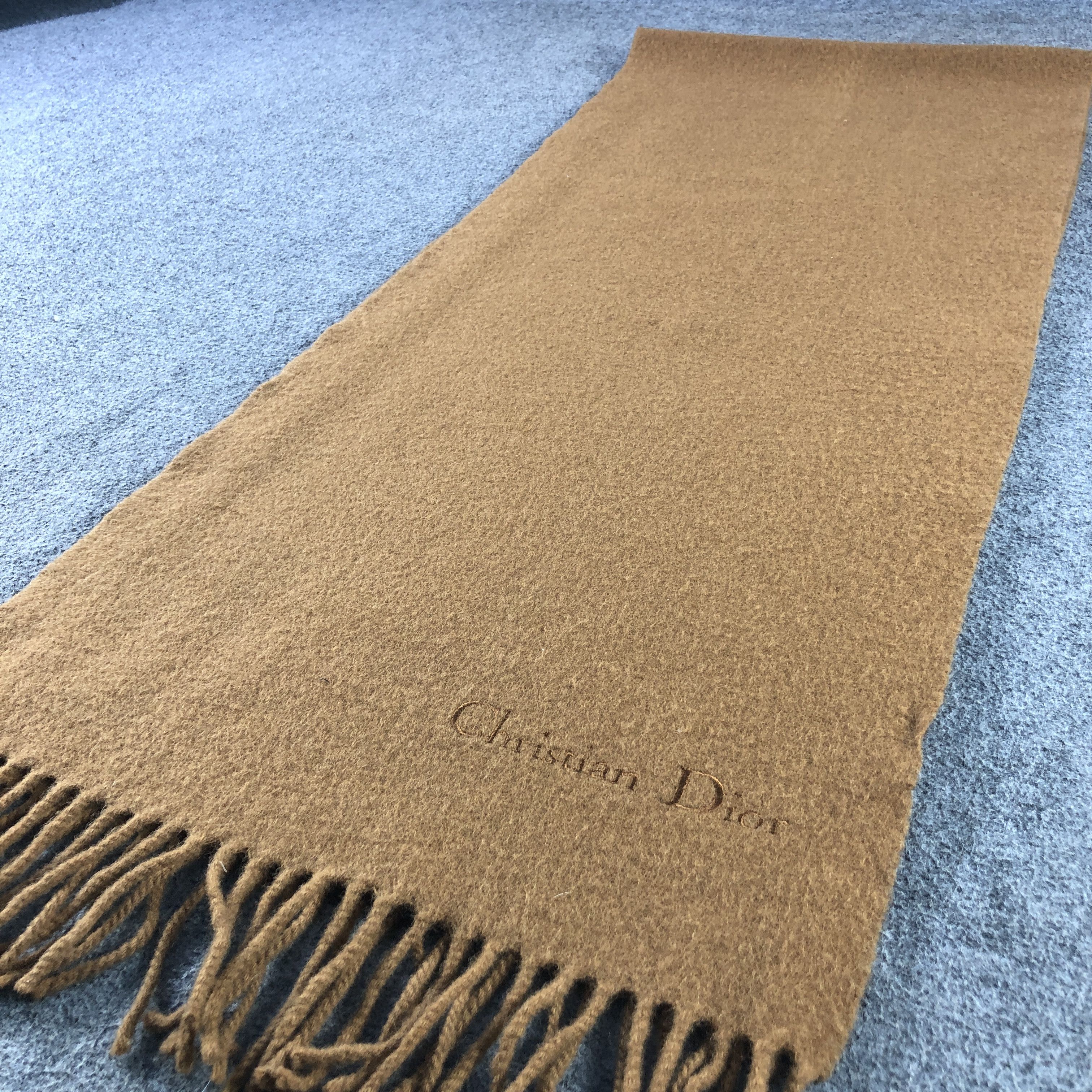 Christian Dior Monsieur Christian Dior Plain Wool Scarf Muffler V2921 Size ONE SIZE - 3 Thumbnail