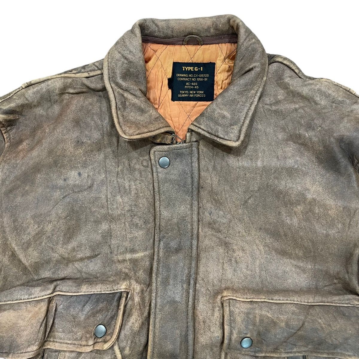Avirex Vtg 80s Type G-1 US Army Air Force Leather Bomber Jacket Size US M / EU 48-50 / 2 - 2 Thumbnail