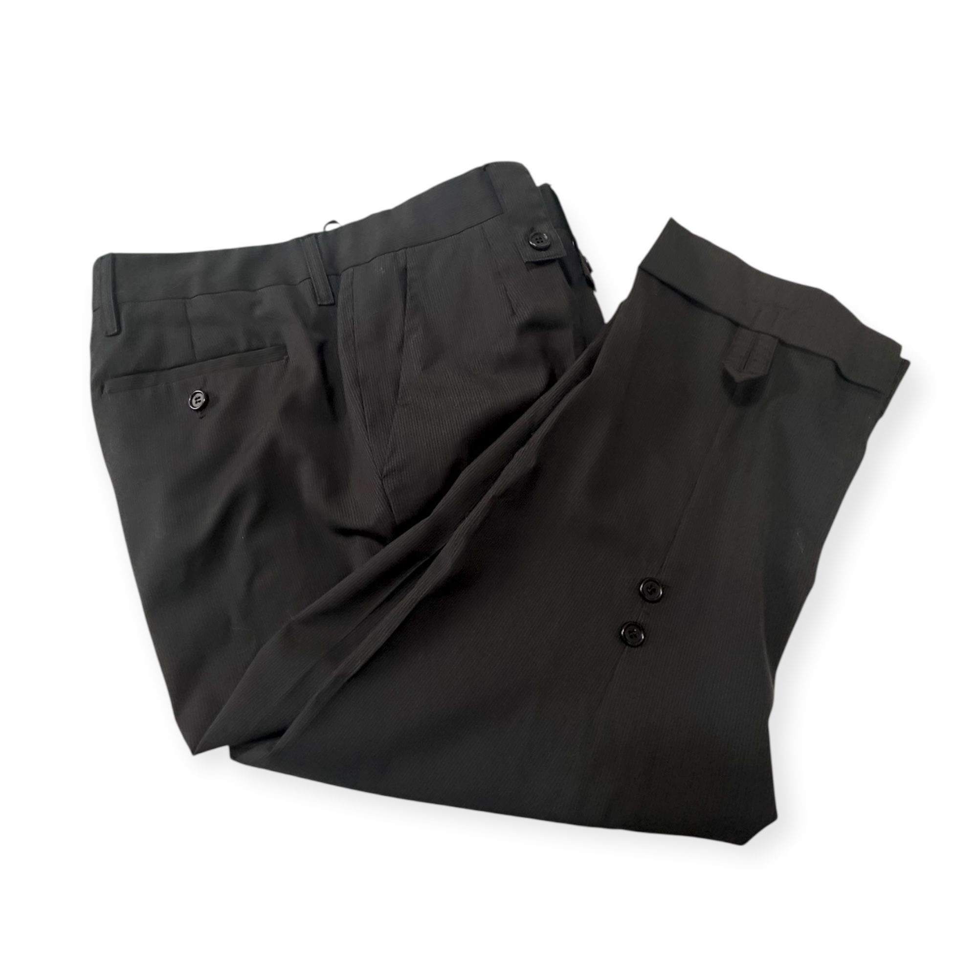 Prada Prada 2006 Wool Pants with Strap & Button Detail – IT 46 Size 32" / US 10 / IT 46 - 3 Thumbnail