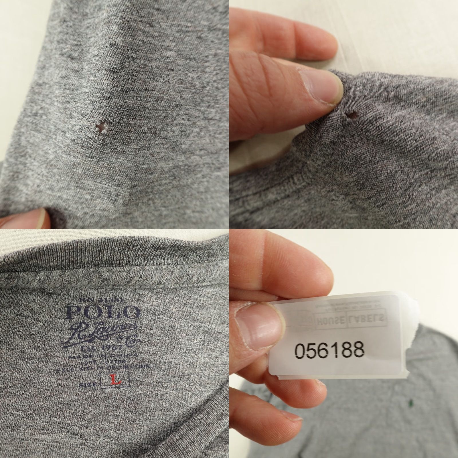 Polo Ralph Lauren VINTAGE Polo Ralph Lauren Shirt Men L Gray Short Sleeve Crew Neck Pocket Pony Logo 90s Preppy Mens Size US L / EU 52-54 / 3 - 8 Thumbnail