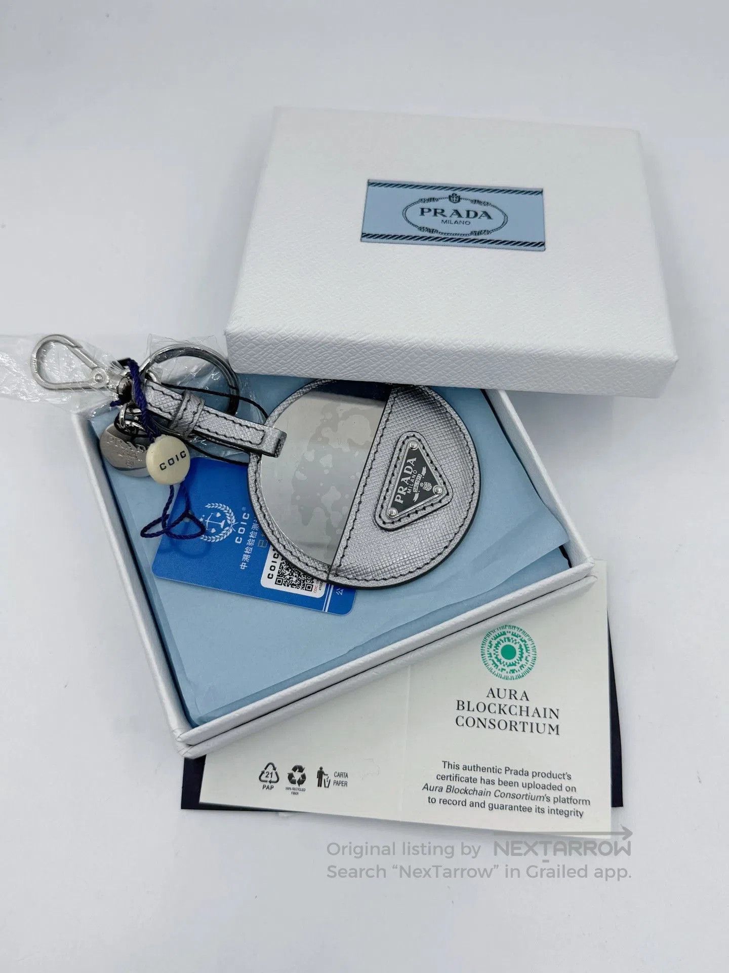 Prada Prada Triangle Logo Mirror Keychain. Size ONE SIZE - 1 Thumbnail