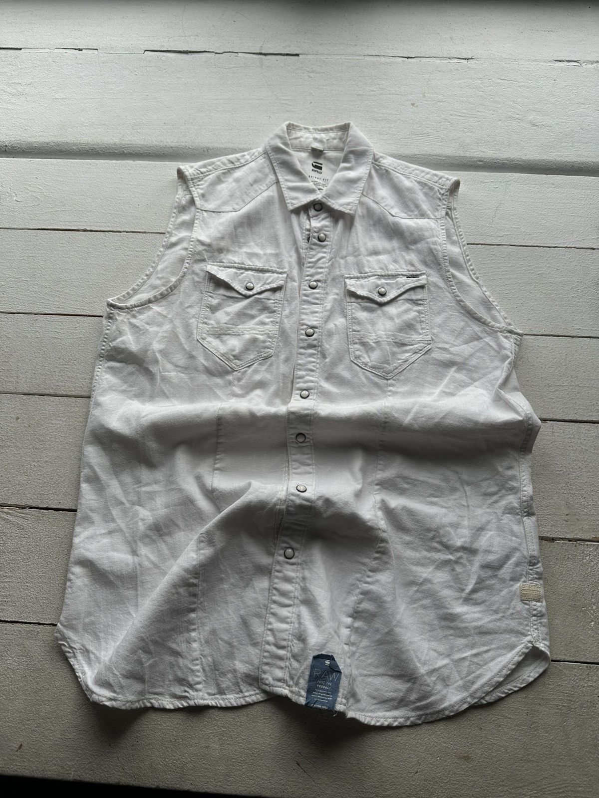 G-Star 🚨VINTAGE G STAR RAW WHITE COTTON VEST sweater RARE Size US M / EU 48-50 / 2 - 1 Thumbnail