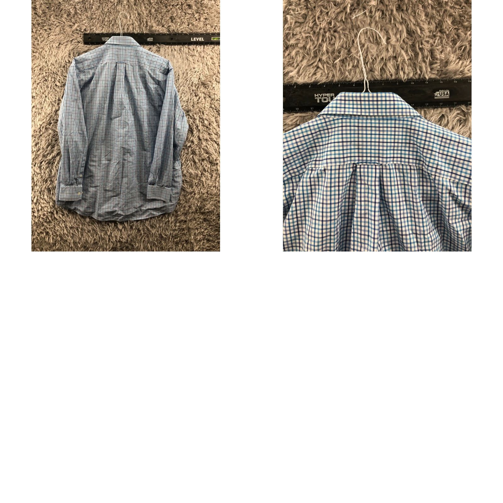 Vintage Kirkland Signature Button-Up Shirt Mens 17.5 Non-Iron Long Sleeve Blue Check (Regular) Size US XXL / EU 58 / 5 - 8 Thumbnail