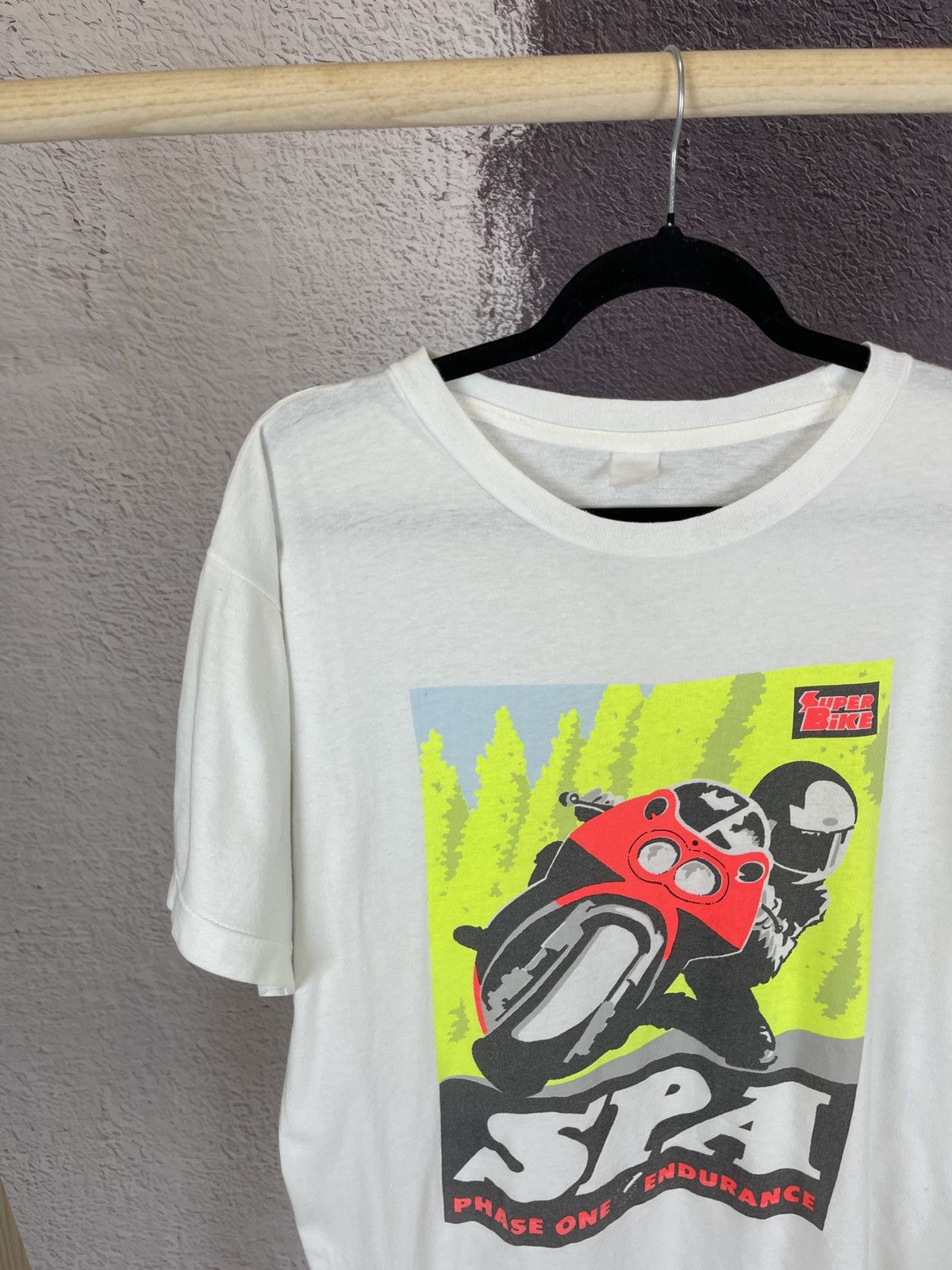 Vintage Super Bike vintage 1991 Phase one endurance SPA tee shirt Size US L / EU 52-54 / 3 - 3 Thumbnail