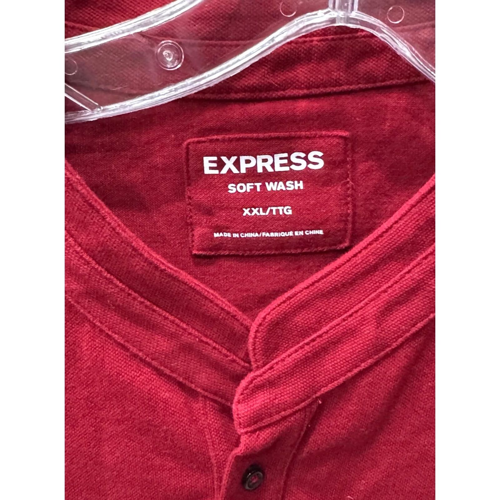 Express Express POLO SHIRT Red Maroon Soft Washed Adult XXL Mens Size US XXL / EU 58 / 5 - 2 Thumbnail
