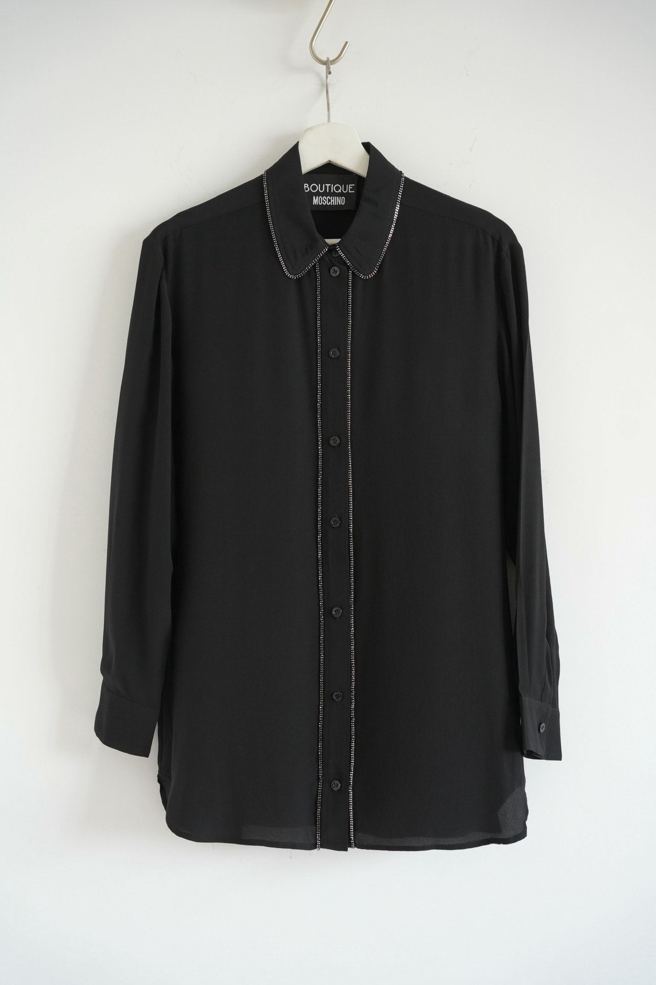 Boutique Moschino Moschino Cuban Chain Silk Shirt Size S / US 4 / IT 40 - 1 Thumbnail