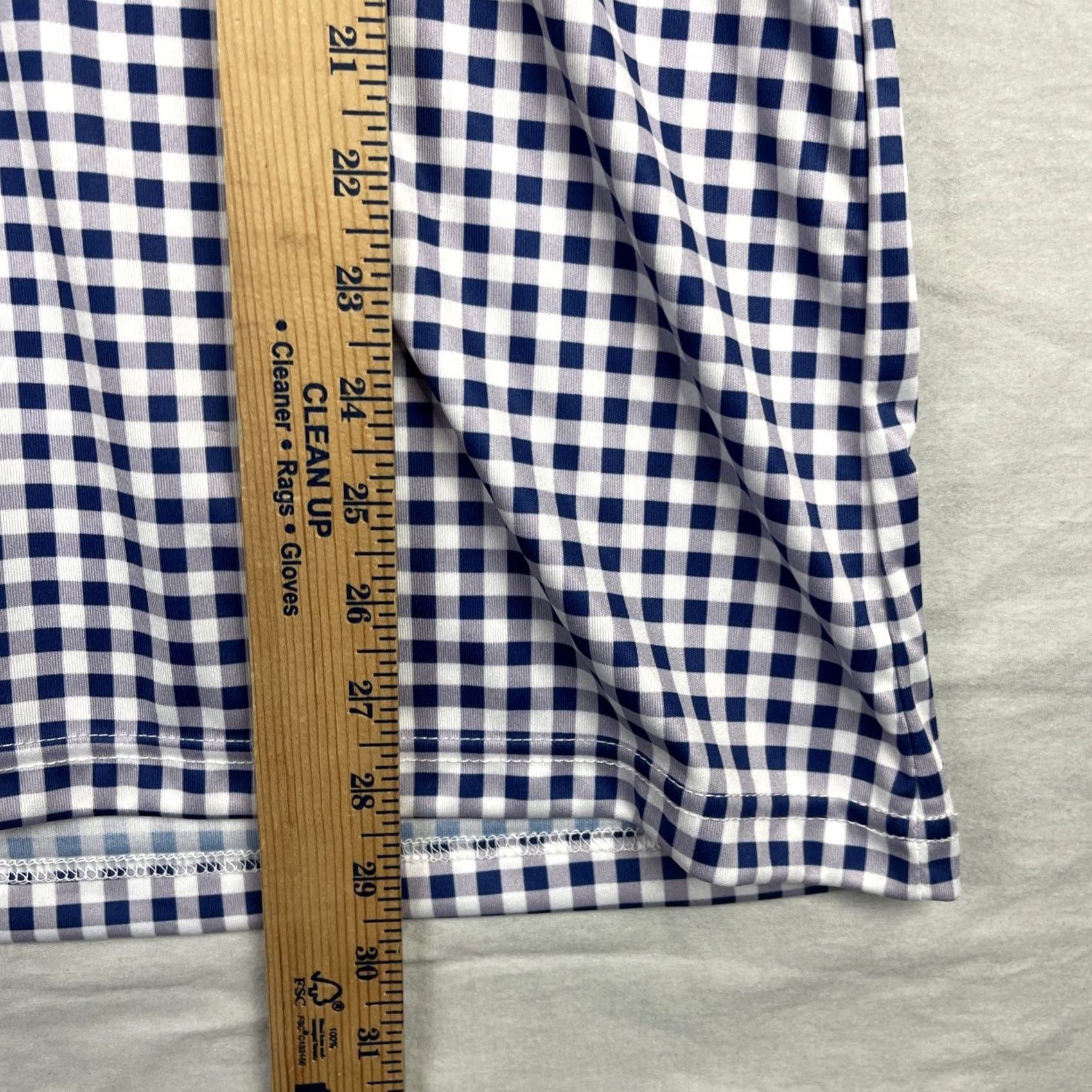CO Collars & Co Polo Shirt Mens Large Blue Gingham Shirt Size 42R - 7 Thumbnail