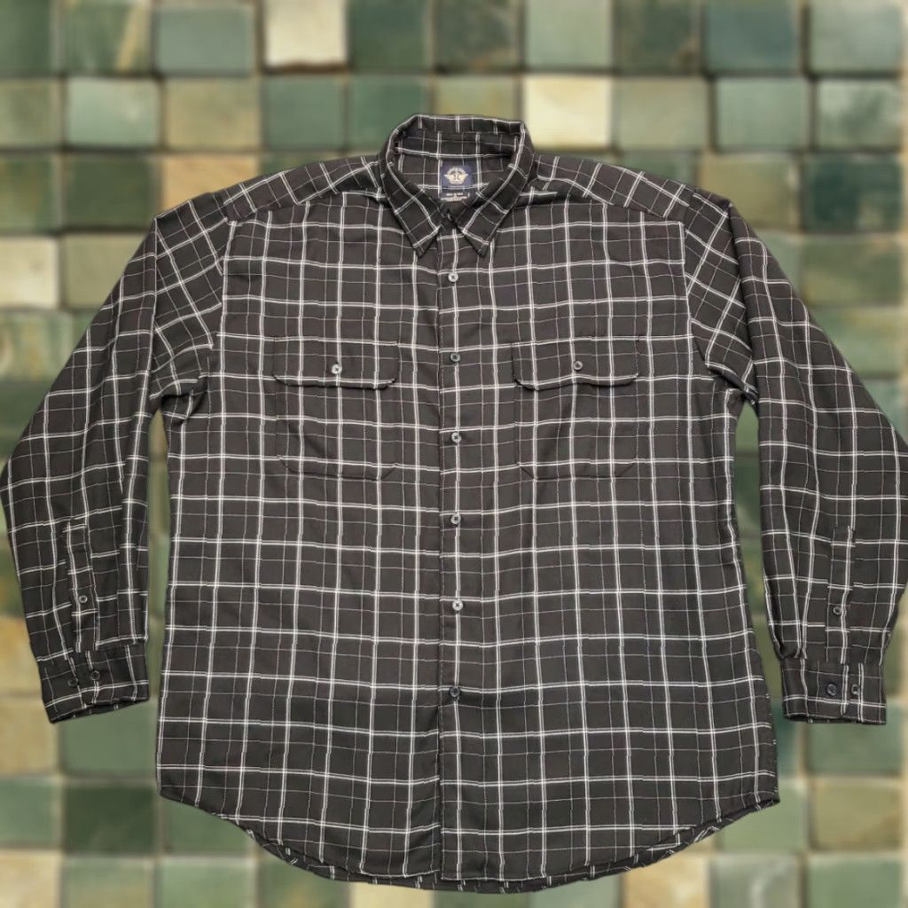 Dockers Dockers Shirt Mens XL Black Plaid Viscose Blend Long Sleeve Button Down Size US XL / EU 56 / 4 - 1 Thumbnail