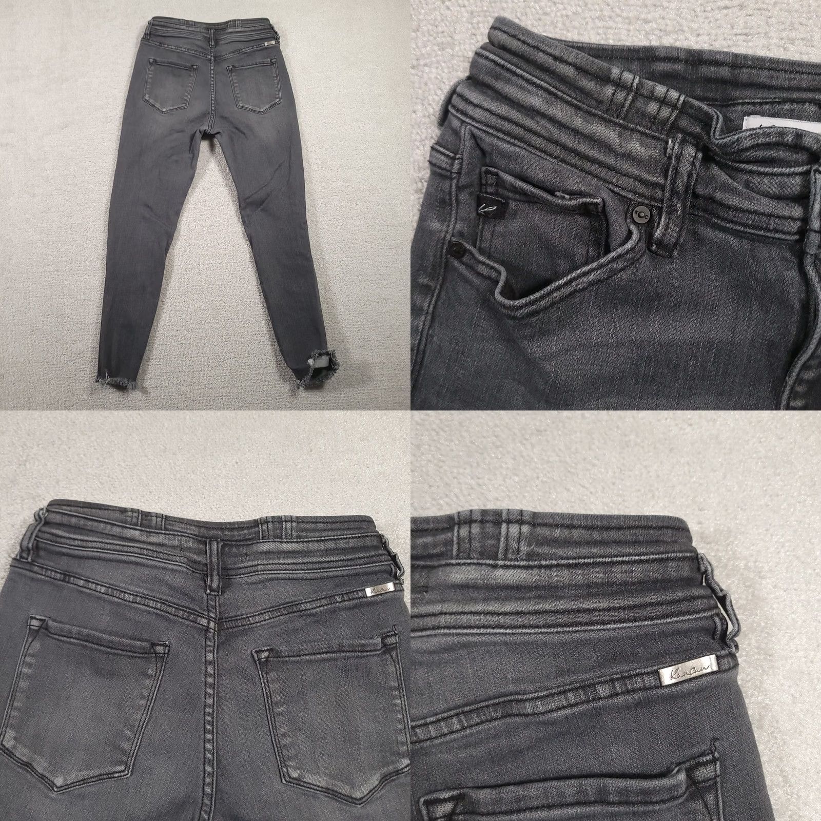 Vintage KanCan for Maurices High Rise Gray Raw Hem Skinny Jeans Womens Size 28 Size 28" / US 6 / IT 42 - 8 Thumbnail
