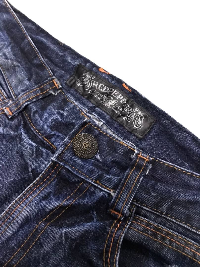 Japanese Brand 🔥🔥BEST OFFER🔥🔥RED PEPPER DENIM Skull Embroidery Jeans Size US 33 - 5 Thumbnail