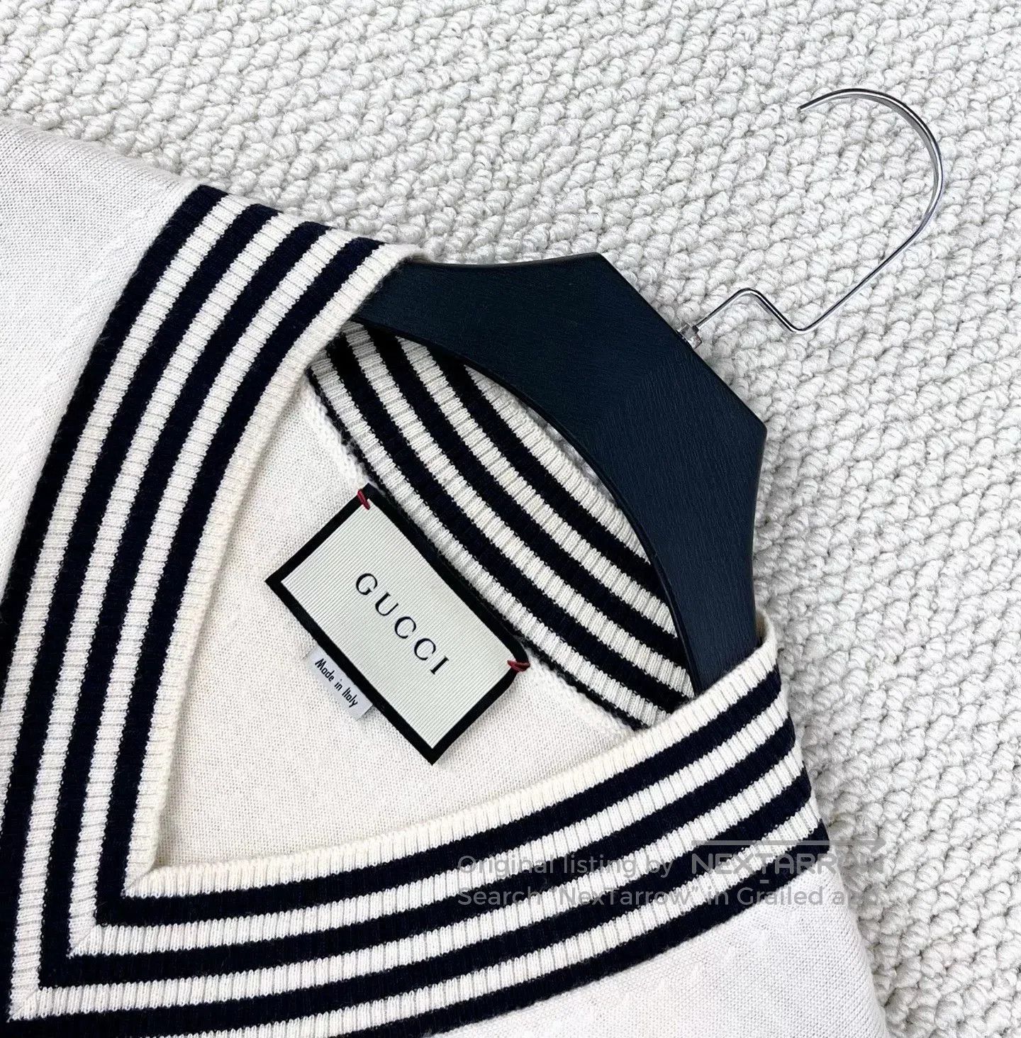 Gucci gucci beige striped embroidered knitted sweater. Size US M / EU 48-50 / 2 - 3 Thumbnail