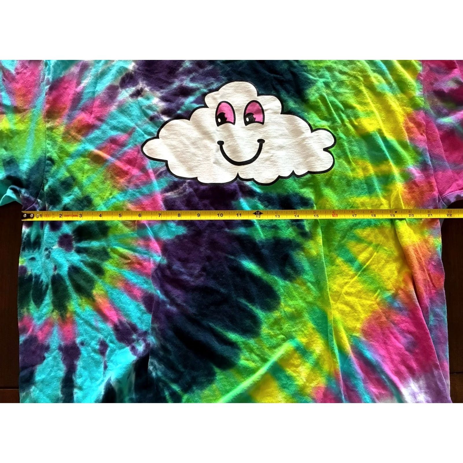 Vintage VINTAGE Smiley Cloud Shirt Tie Dye Mens XL Happy! Size US XL / EU 56 / 4 - 4 Thumbnail