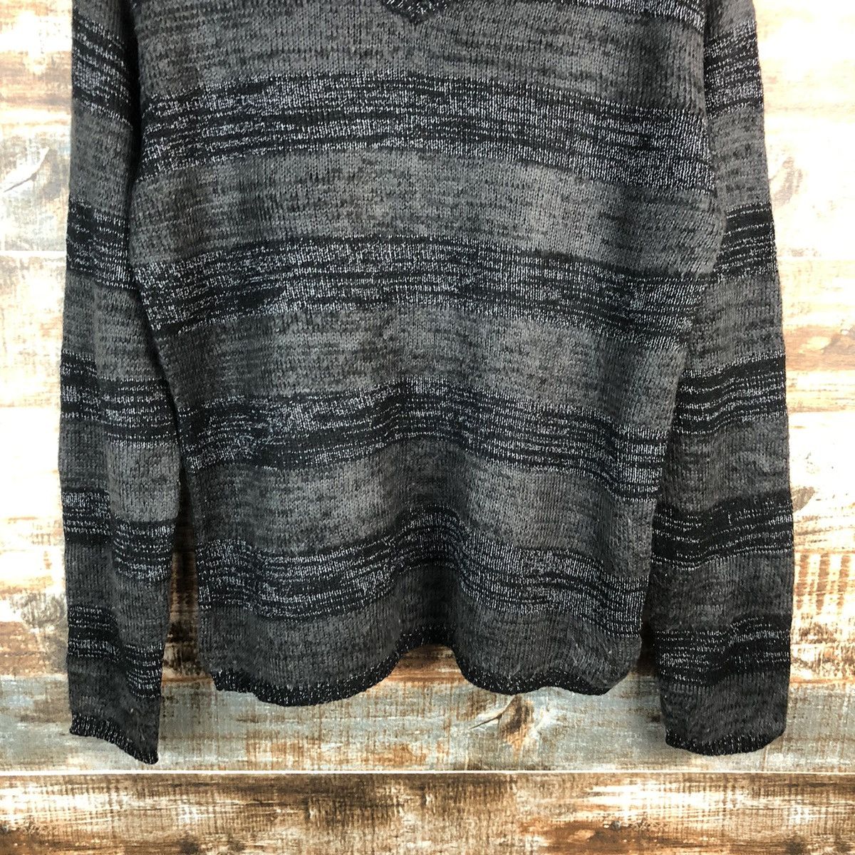 Homespun Knitwear × Japanese Brand Fonani Black vintage stripe Knitwear #A1789 Size US M / EU 48-50 / 2 - 6 Thumbnail