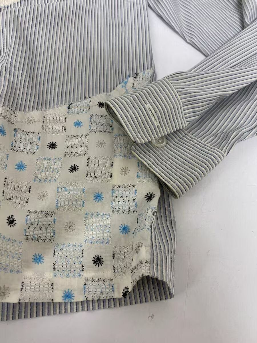 Comme des Garcons × Comme des Garcons Homme Reconstructed Patchwork Striped Button Shirt Size US M / EU 48-50 / 2 - 5 Thumbnail