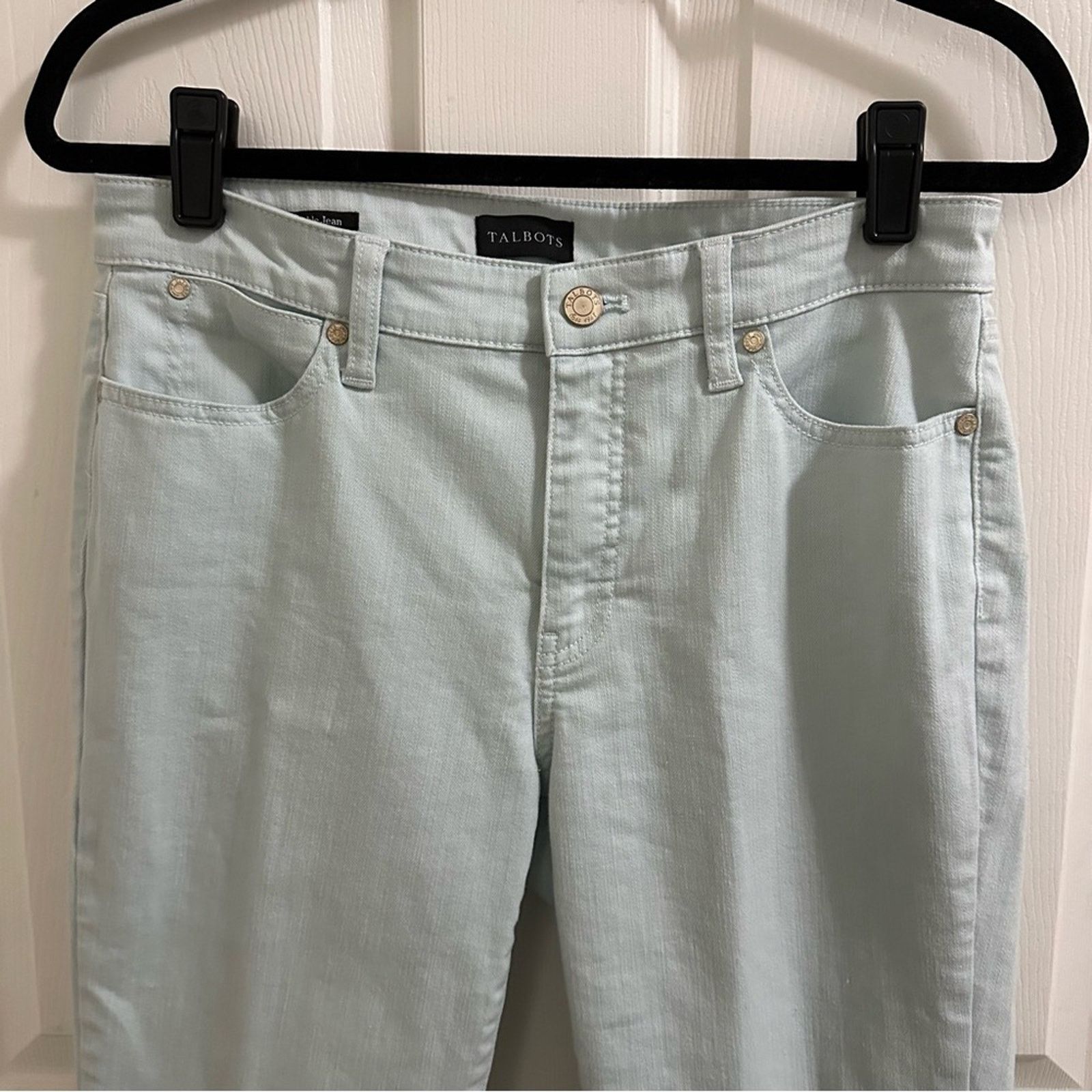Robert Talbott TALBOTS Slim Ankle Jean Women’s size 6 Pale Blue Green Size 28" / US 6 / IT 42 - 12 Thumbnail