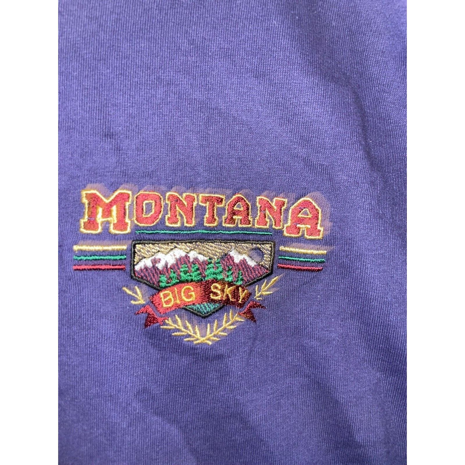 Signal Sport Vintage Montana Big Sky Long Sleeve Shirt Blue Tee VTG 90s L Size US L / EU 52-54 / 3 - 3 Thumbnail