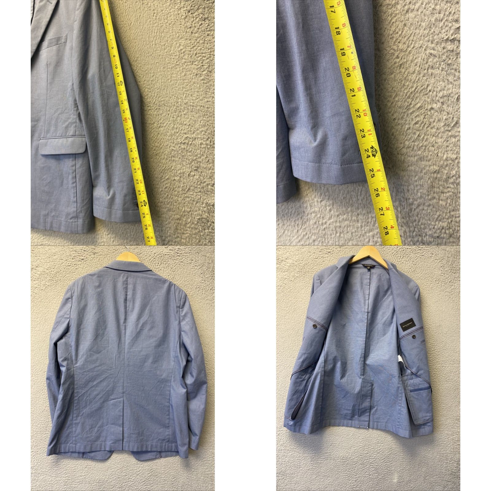 Banana Republic VINTAGE Banana Republic Men's Sport Coat Blazer 44R Blue Two-Button Single-Breasted Wool Spandex 90s Formal Size 44R - 8 Thumbnail