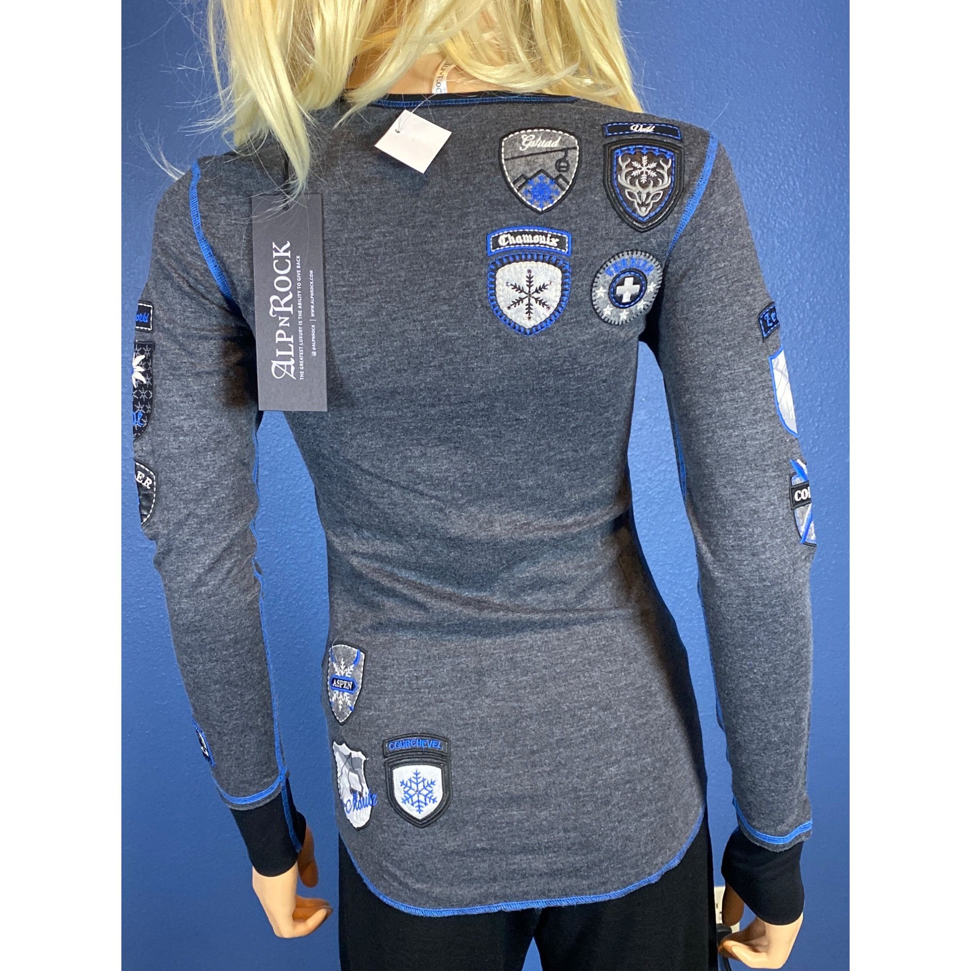 Other NWT Alp-n-Rock "Ski the World" Henley Shirt Top XS/S Gray M Size XS / US 0-2 / IT 36-38 - 6 Thumbnail