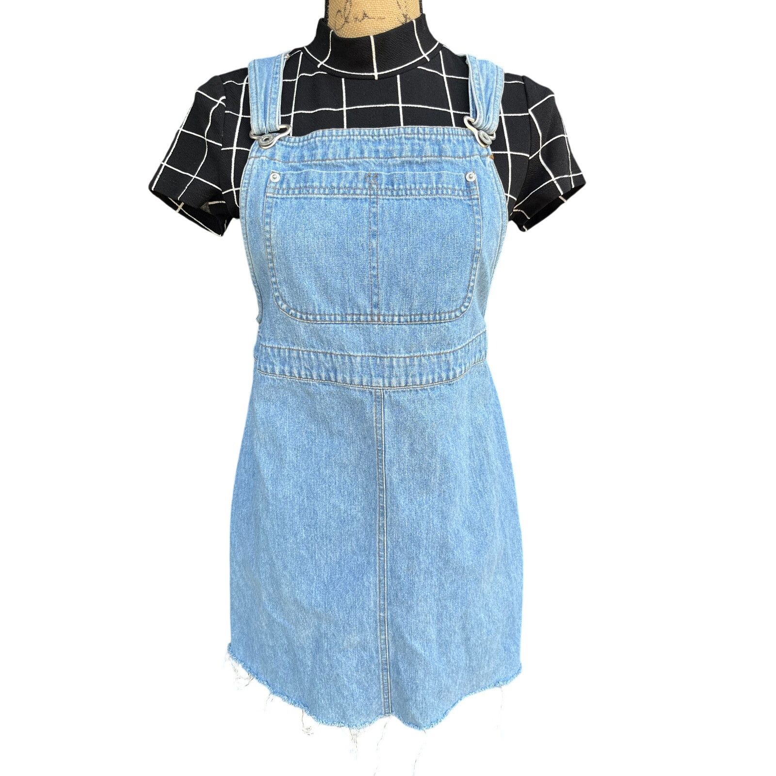 Faded Glory Vintage 1990s Faded Glory Denim Overall Jumper Mini Dress S Size S / US 4 / IT 40 - 1 Thumbnail