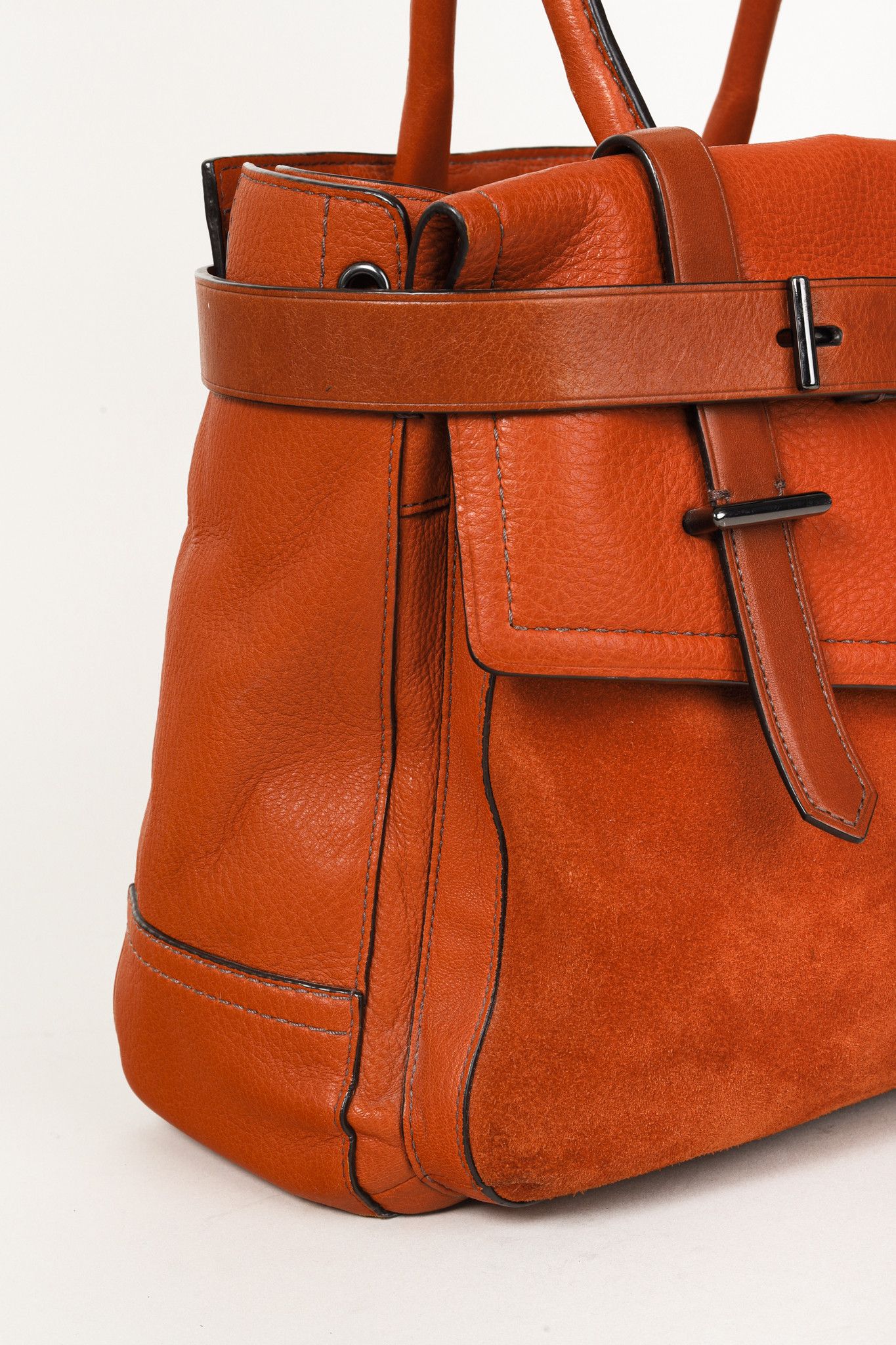 Other Reed Krakoff Orange Leather Suede Belted Tote Bag Size ONE SIZE - 9 Thumbnail
