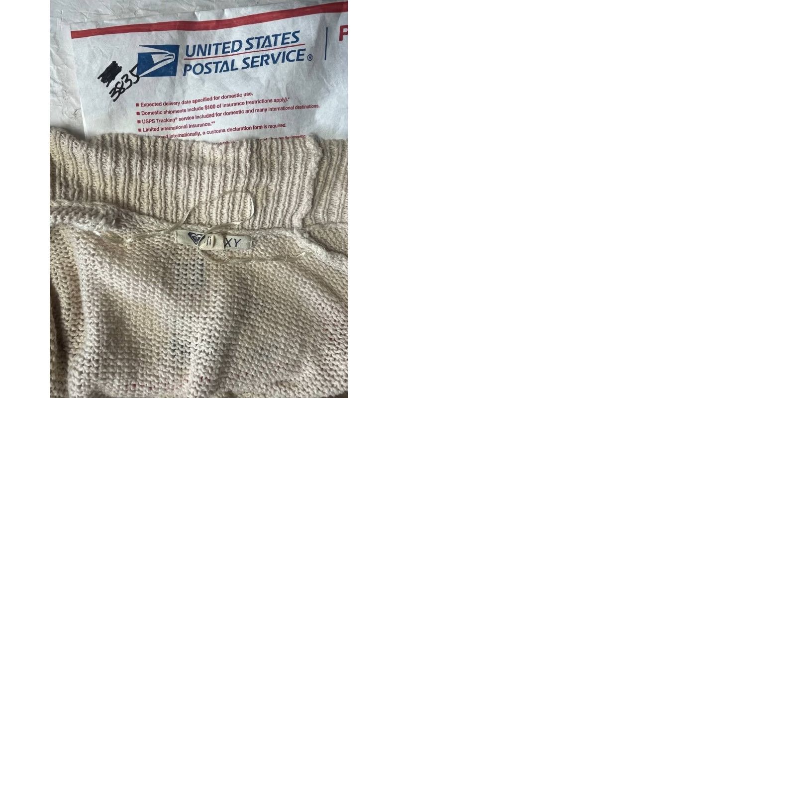 Vintage Roxy Cardigan Womens XS Beige Open Knit Boho Hippie Winter Size XS / US 0-2 / IT 36-38 - 9 Thumbnail