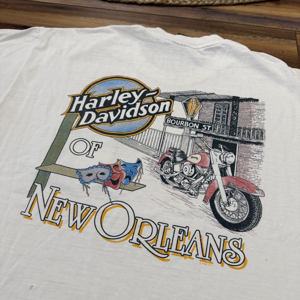 Harley Davidson Vintage White Harley Davidson Flames Eagle Pocket Tee Shirt Size US XL / EU 56 / 4 - 4 Thumbnail