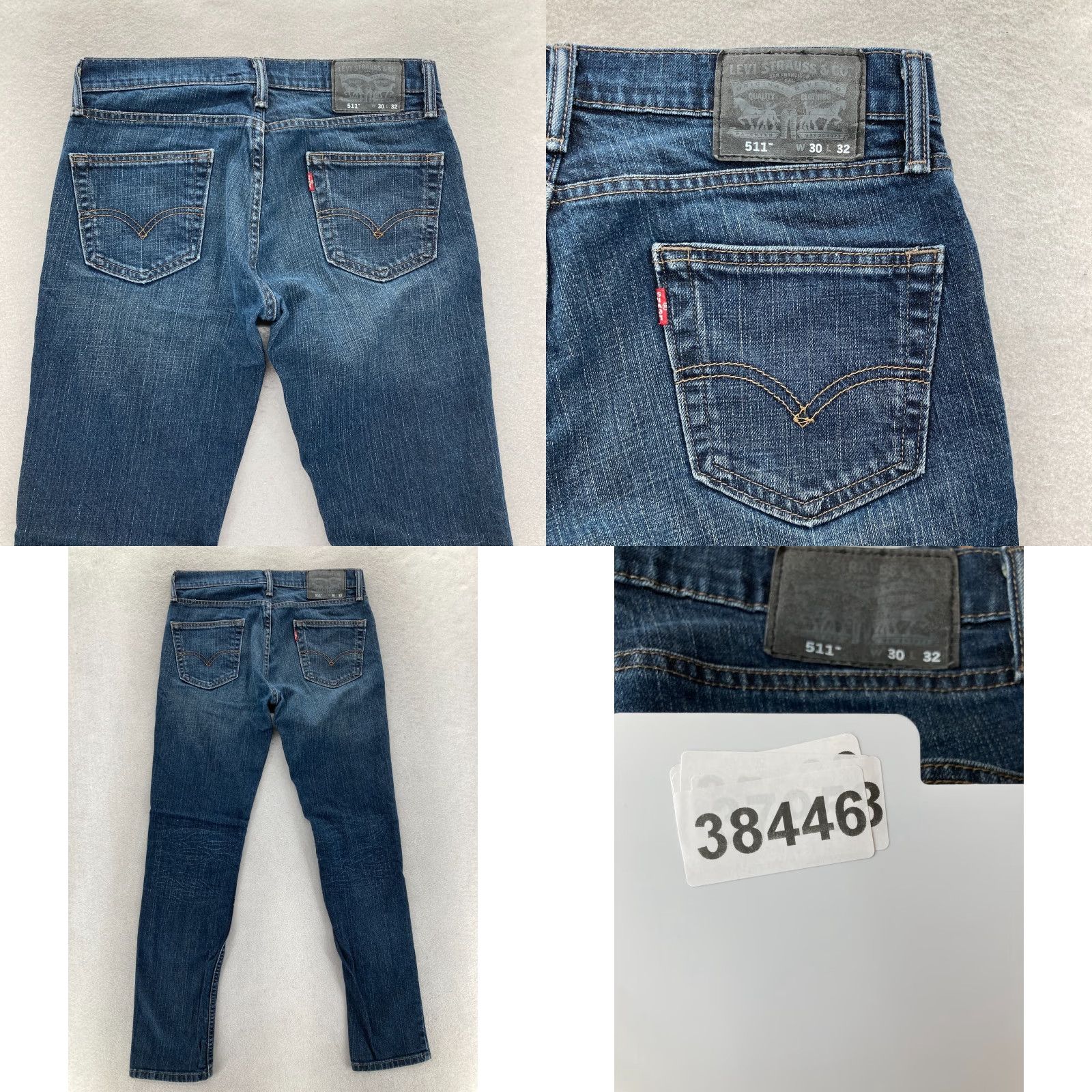 Levi's Levi's 511 Jeans Mens 30x32 Slim Fit Straight Leg Dark Blue Stretch Denim Grunge Jeans Size US 30 / EU 46 - 9 Thumbnail