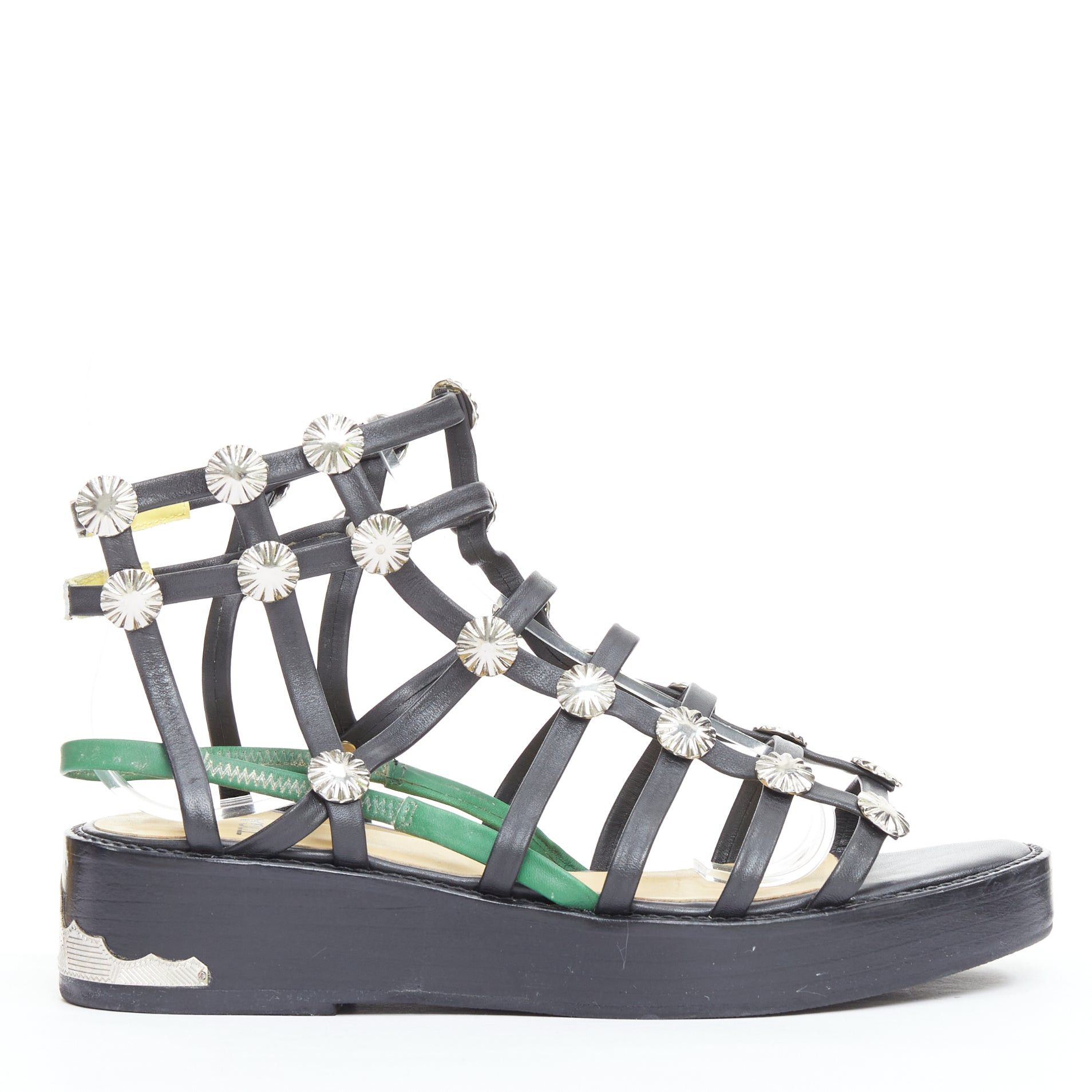 Toga TOGA ARCHIVES PULLA black caged silver stud platform gladiator sandals Size US 7 / IT 37 - 1 Thumbnail