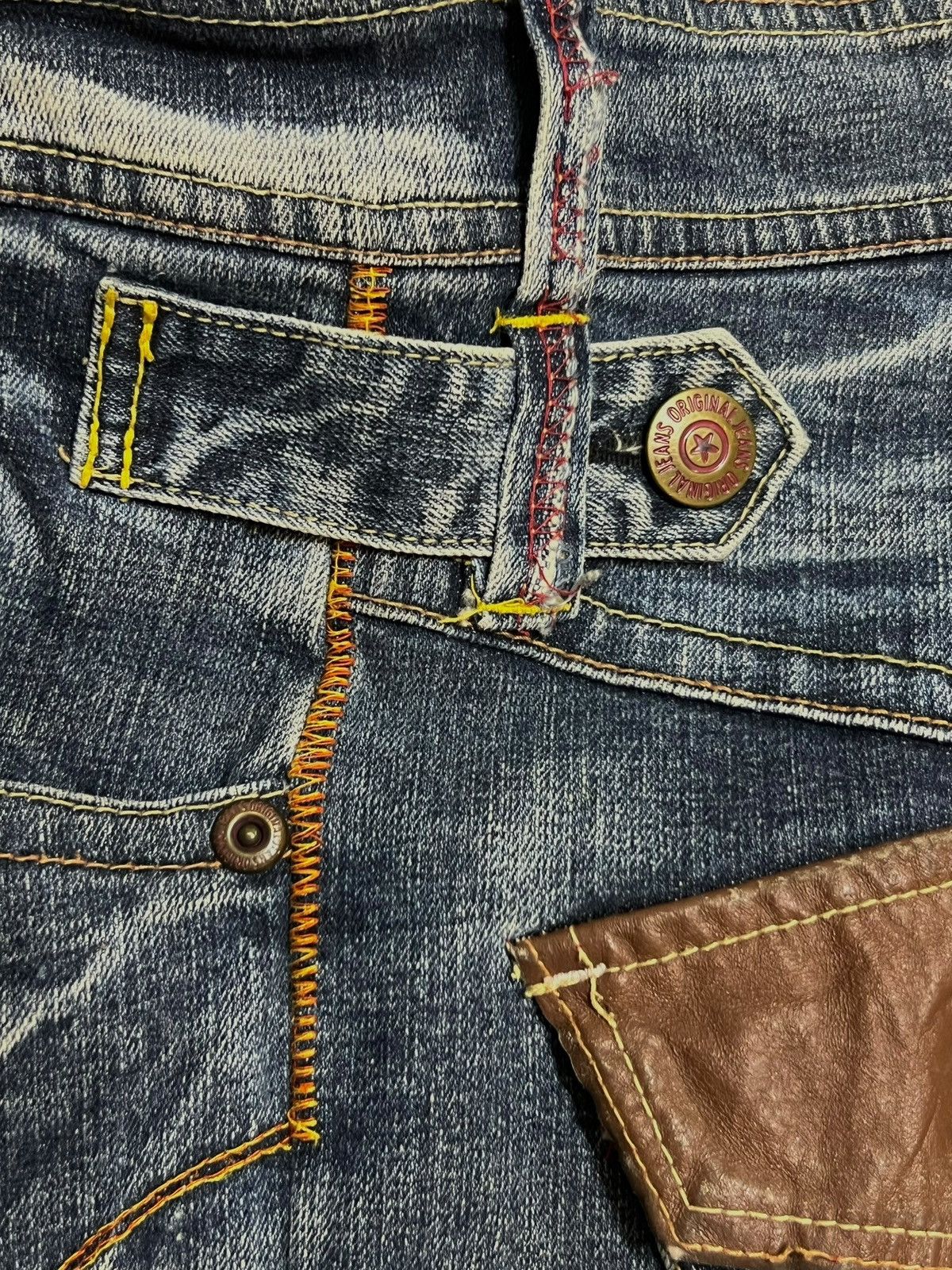 Japanese Brand Vintage Flared Original Jeans Japan - Faded Wash Style Jeans Size US 33 - 13 Thumbnail