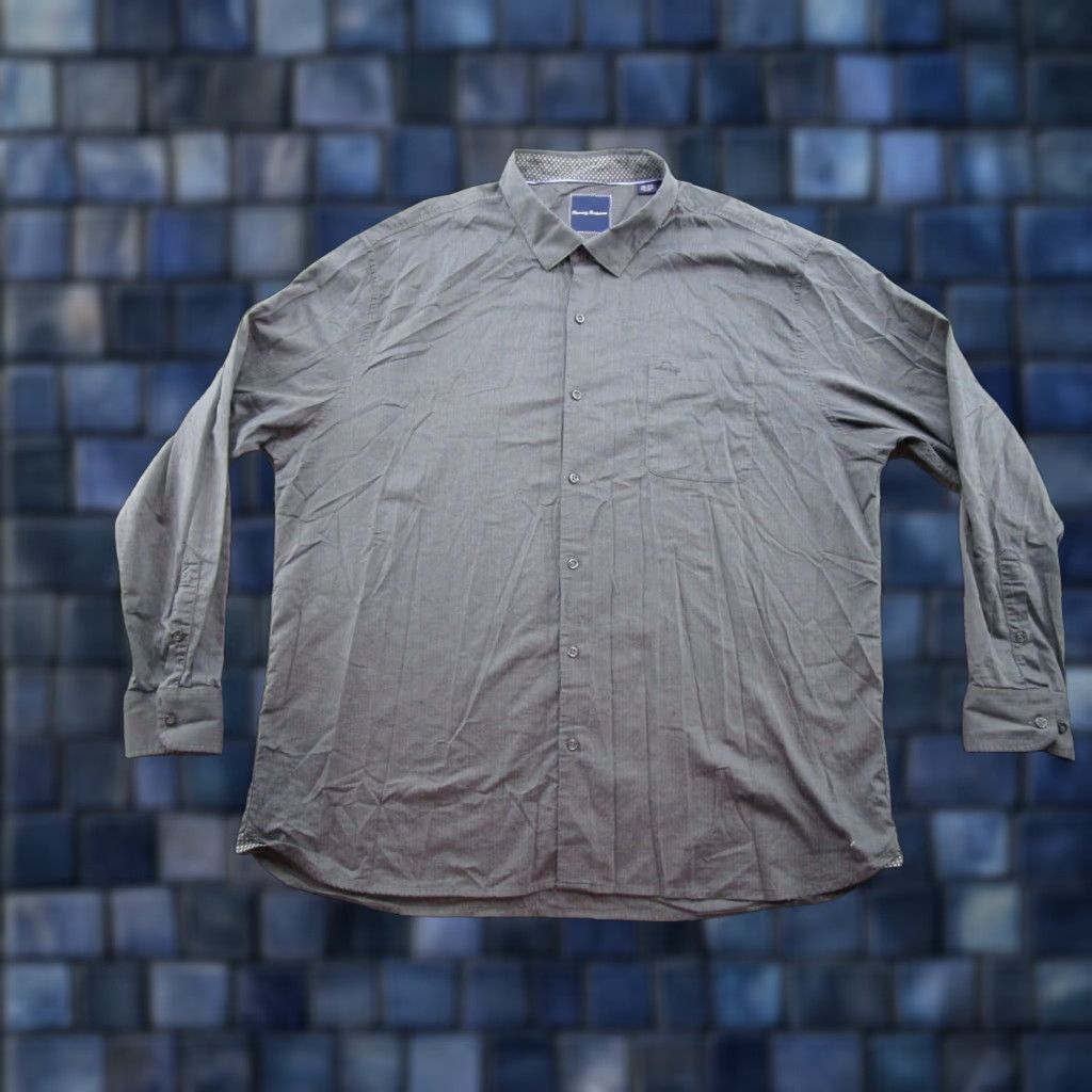 Tommy Bahama Tommy Bahama Shirt 3XL Button-Up Long Sleeve Pima Cotton Striped Gray Mens Shirt Size US XXL / EU 58 / 5 - 1 Thumbnail