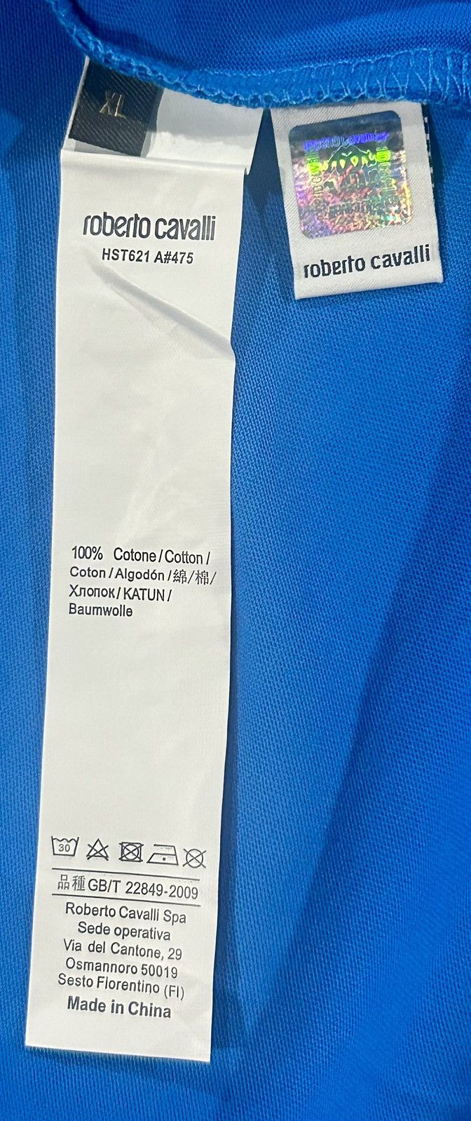 Roberto Cavalli Roberto Cavalli - Snake Logo Monogram Tee “Blue” Size XL Size US XL / EU 56 / 4 - 8 Thumbnail