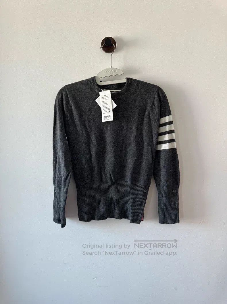 Thom Browne Thom Browne Medium Gray Cashmere Sweater Size US XXS / EU 40 - 1 Thumbnail
